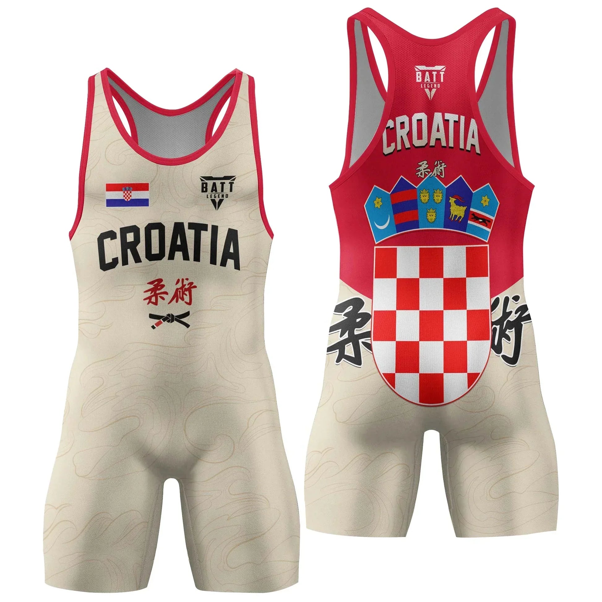 Crest of Croatia Wrestling Singlet