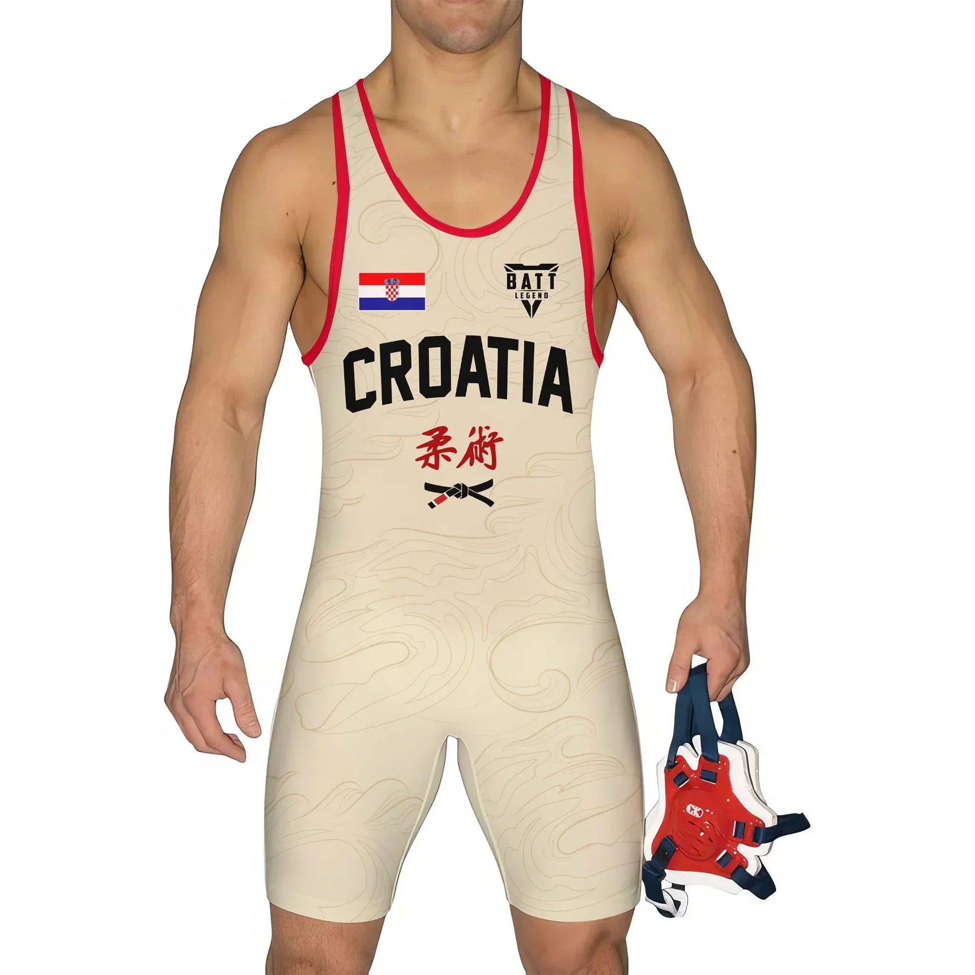 Crest of Croatia Wrestling Singlet