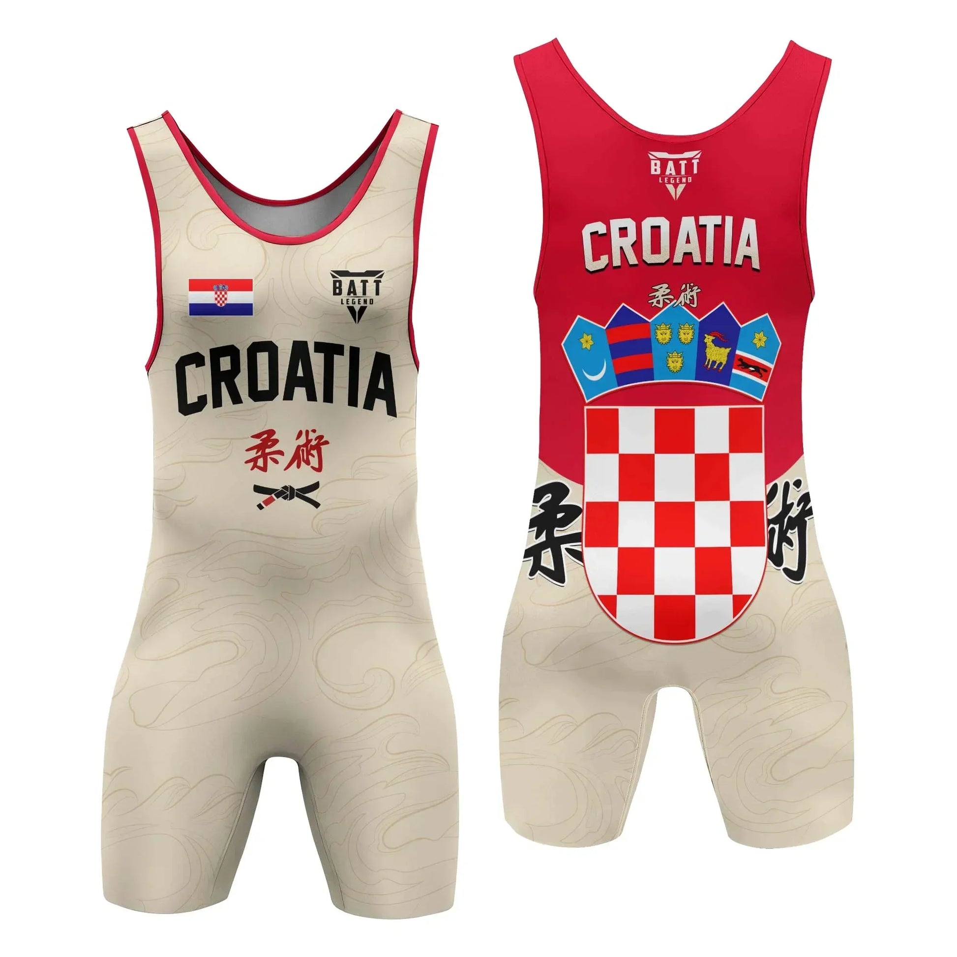 Crest of Croatia Wrestling Singlet