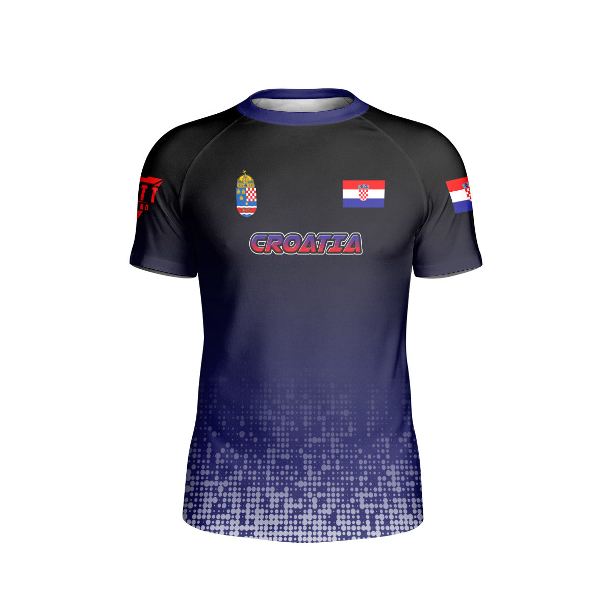 Croatia Halftone Kids Rash Guard