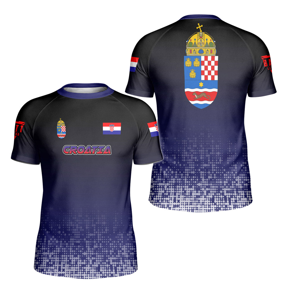 Croatia Halftone Kids Rash Guard