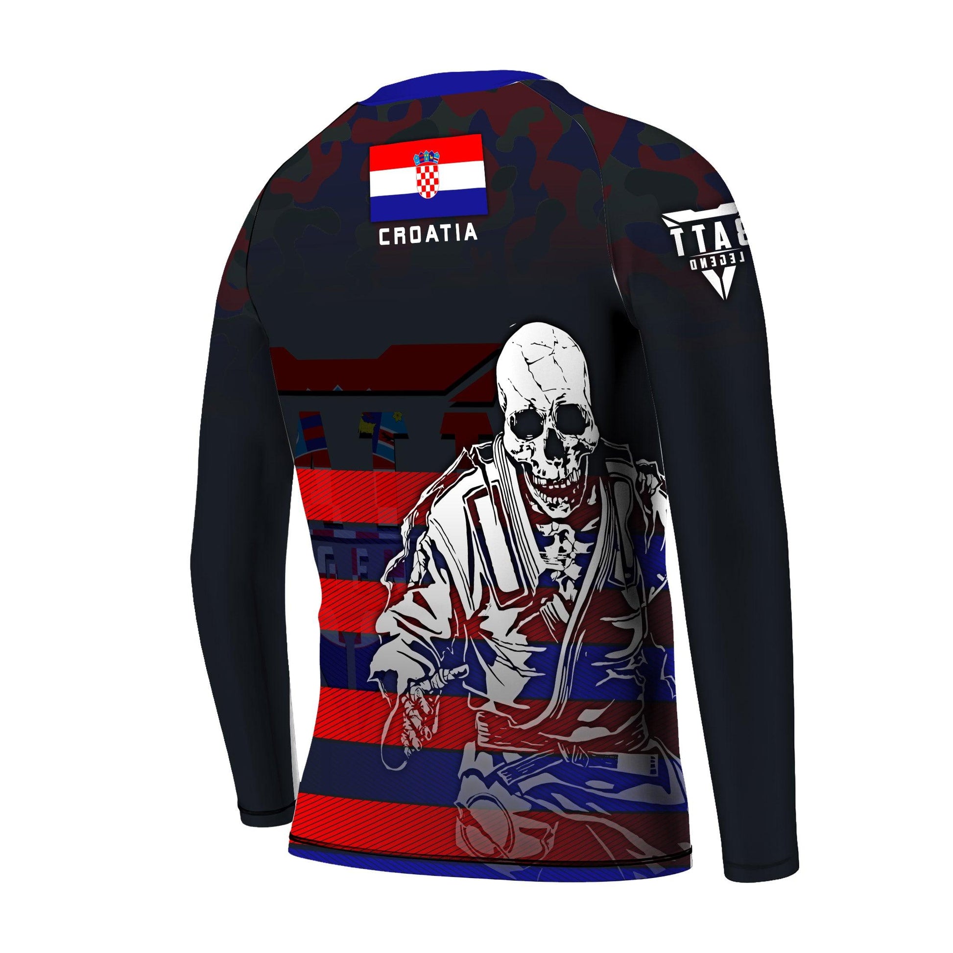 Croatia Skull Fighter Kids Rash Guard
