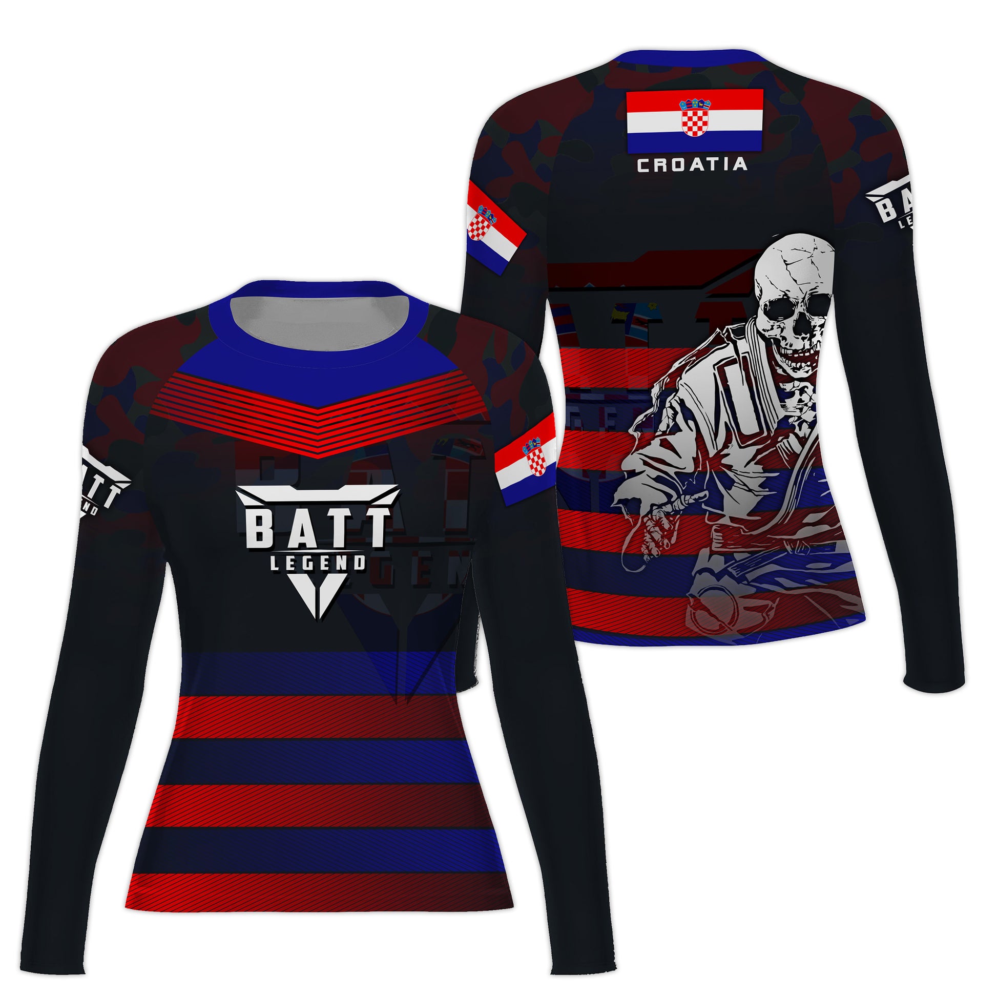 Croatia Skull Fighter Rash Guard