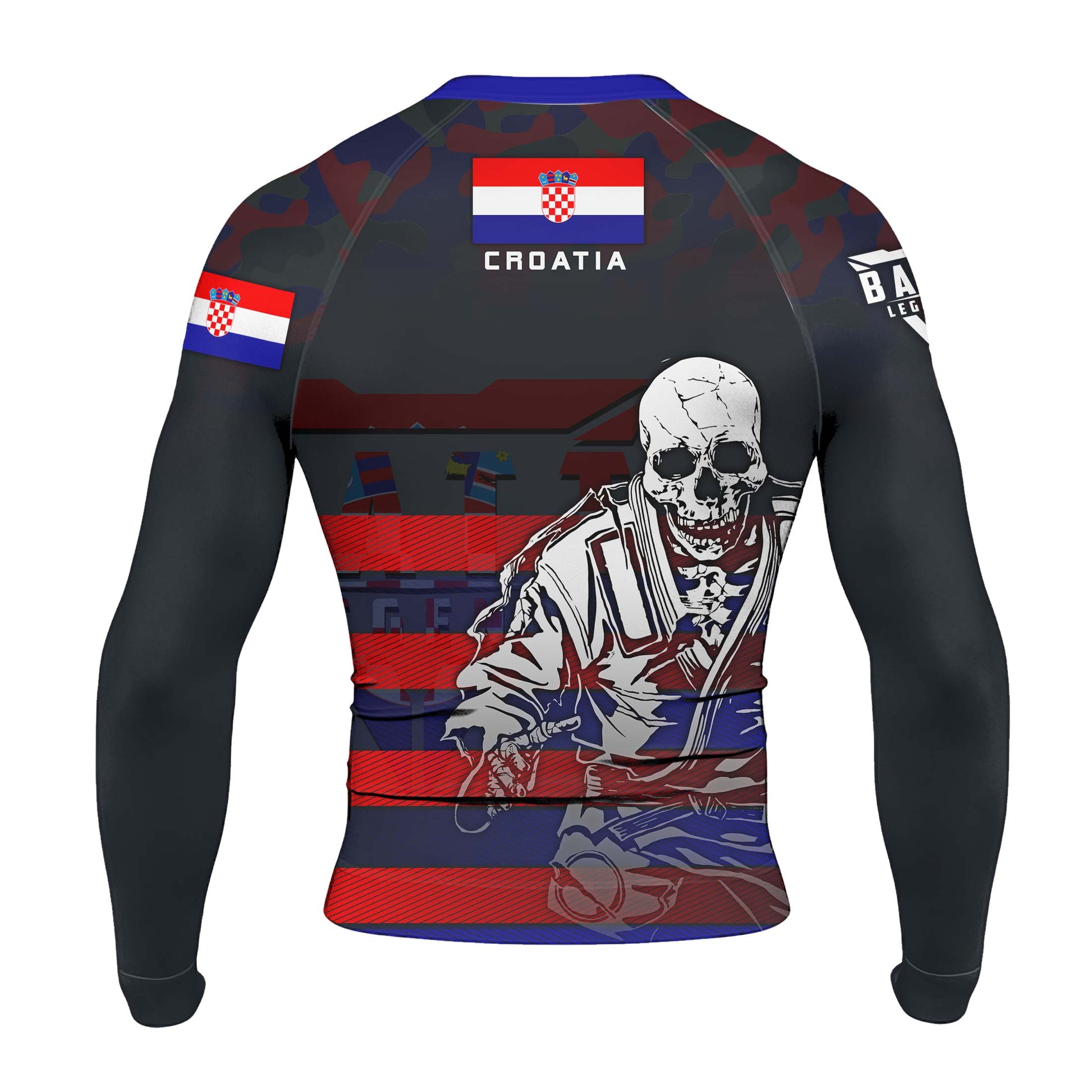 Croatia Skull Fighter Rash Guard