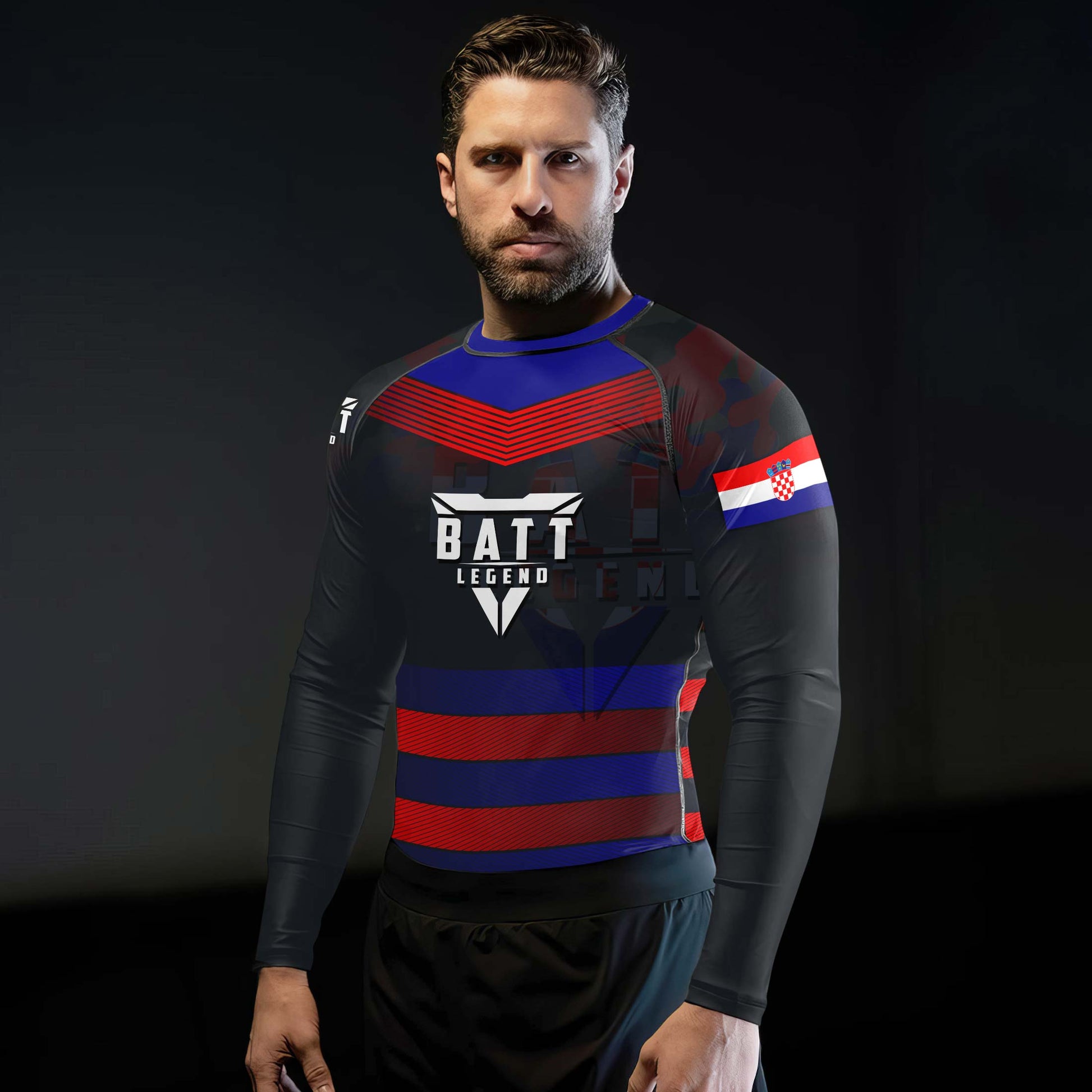 Croatia Skull Fighter Rash Guard