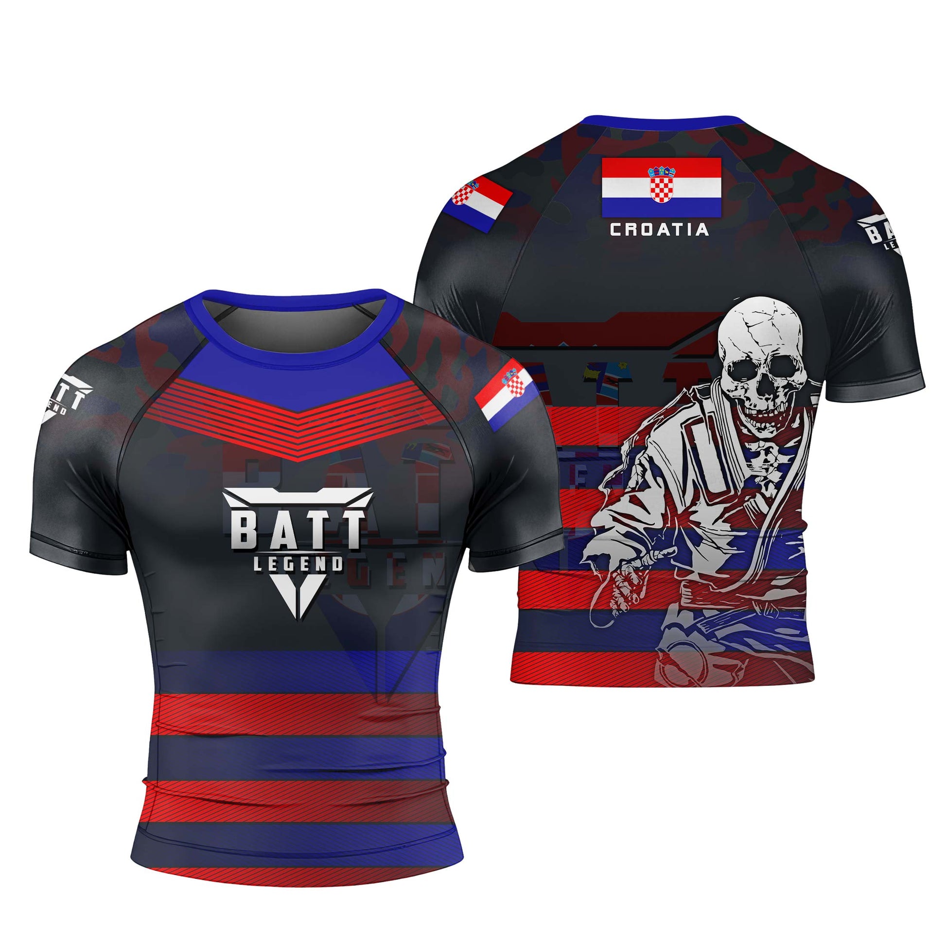 Croatia Skull Fighter Rash Guard