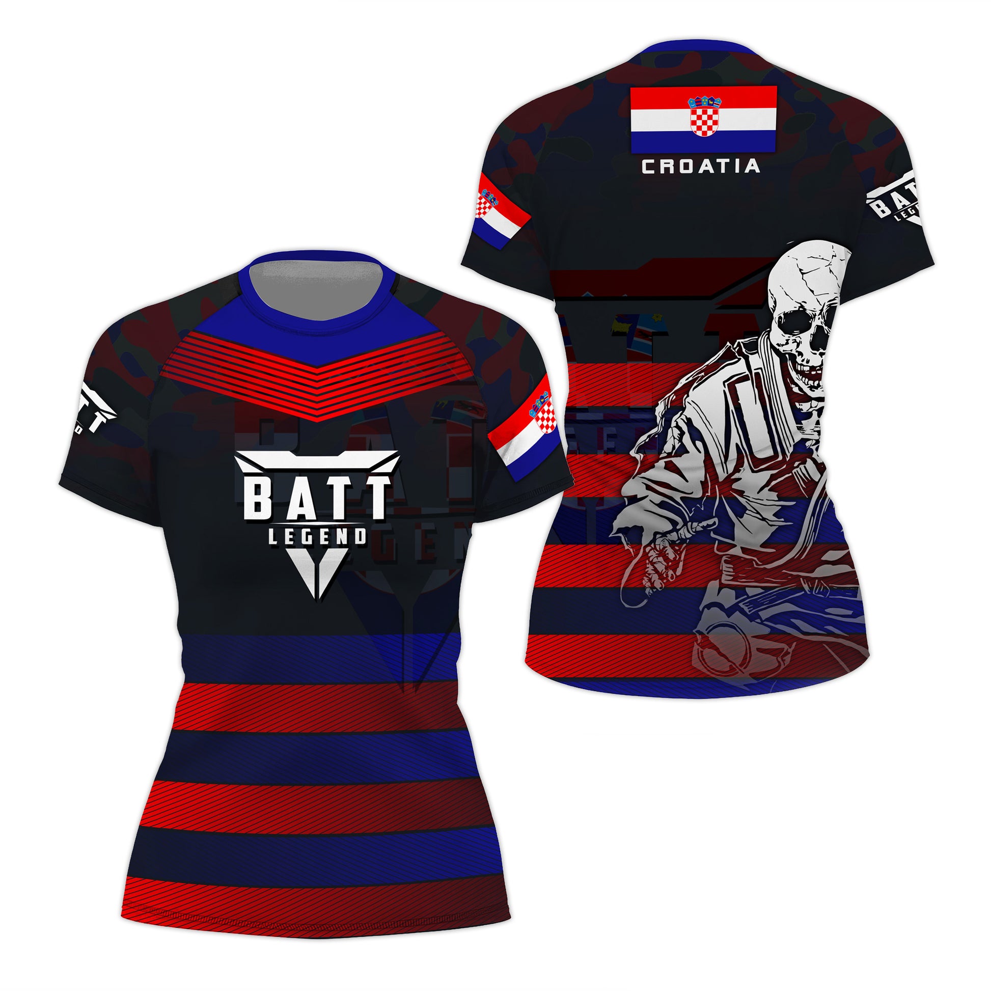 Croatia Skull Fighter Rash Guard