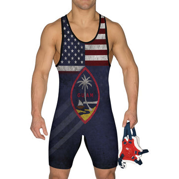 Custom Guam Blue Wrestling Singlet