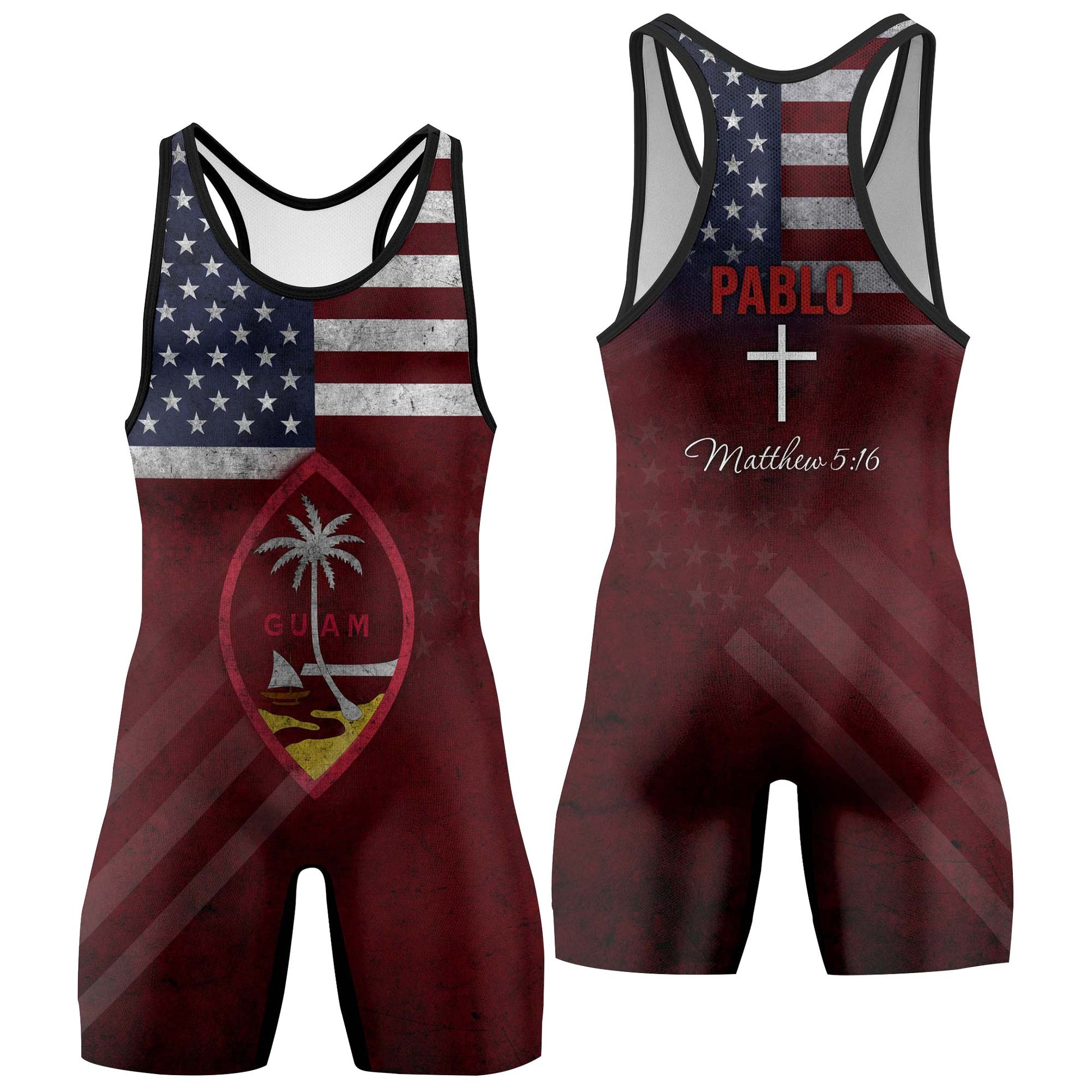 Custom Guam Red Wrestling Singlet