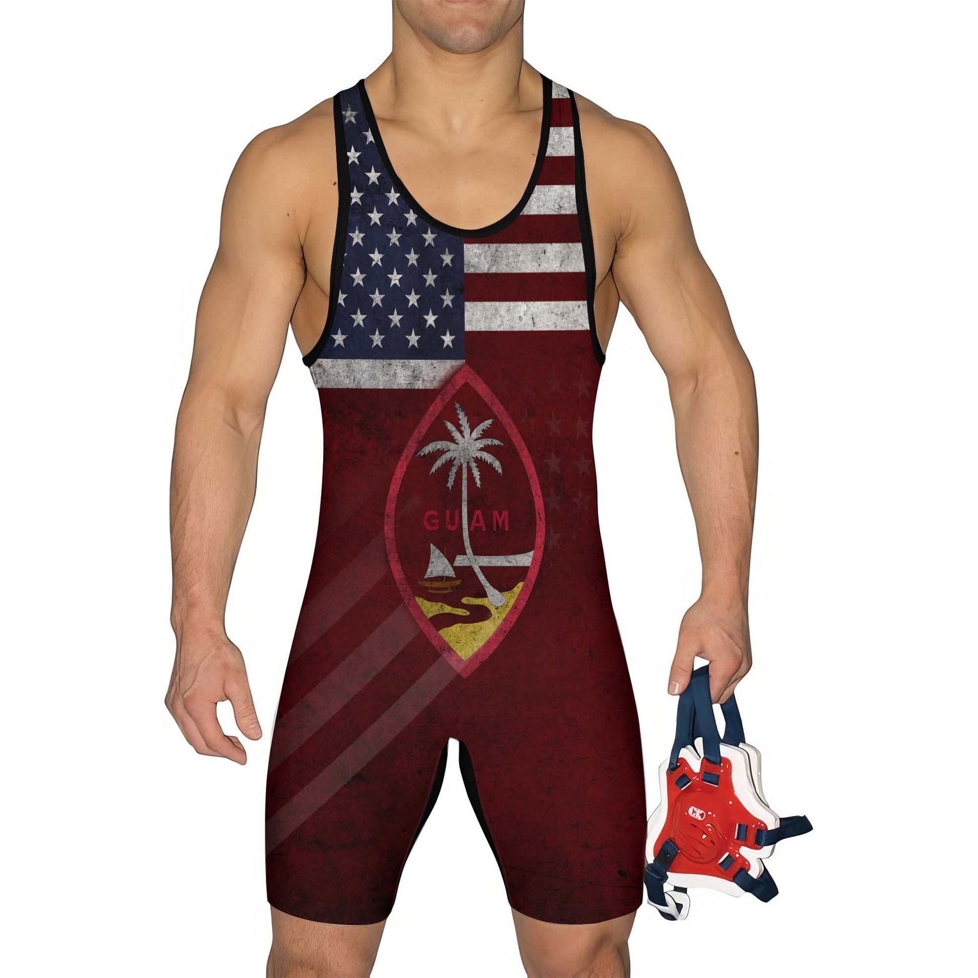 Custom Guam Red Wrestling Singlet