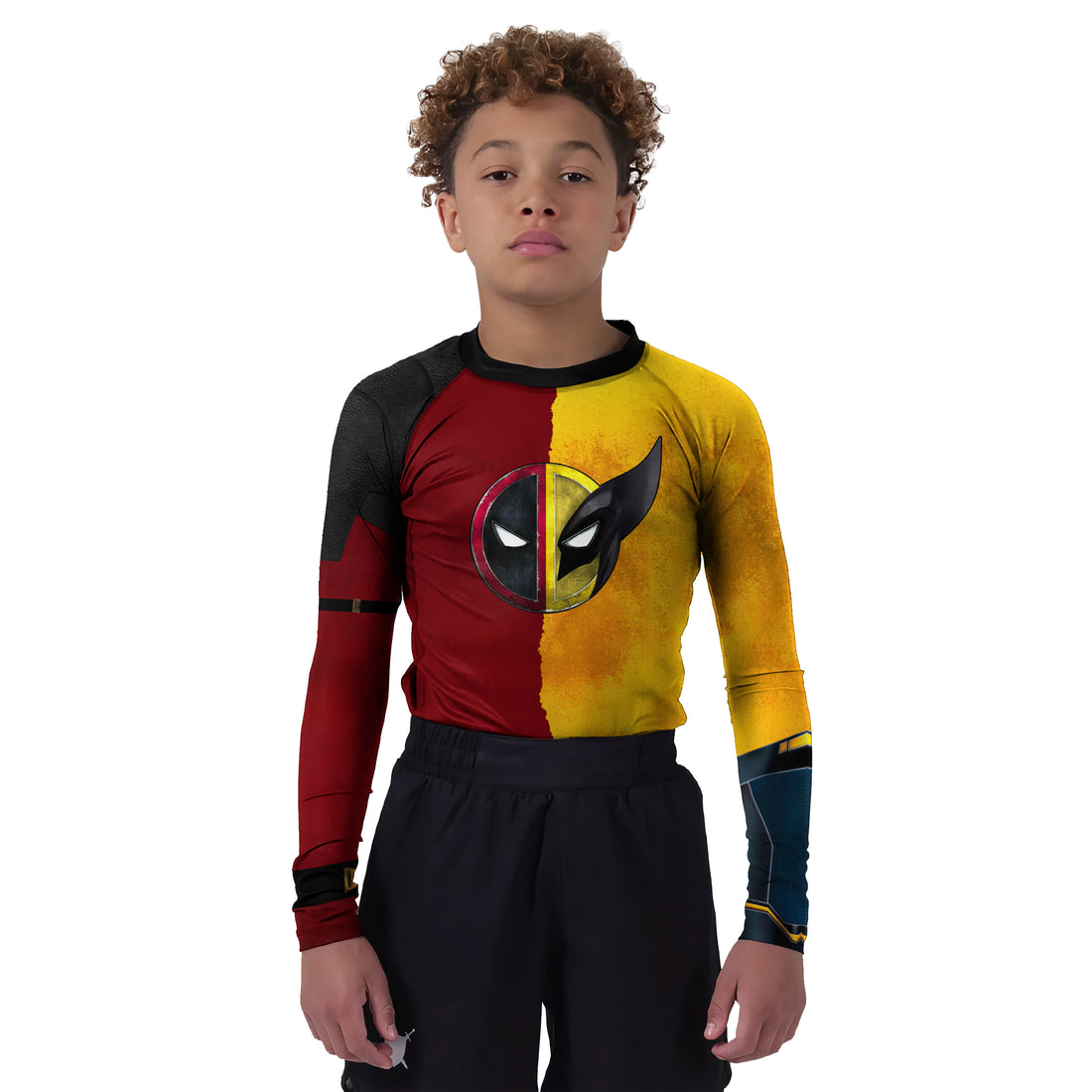 Deadpool And Wolverine Best Friend Choke Kids Rash Guard