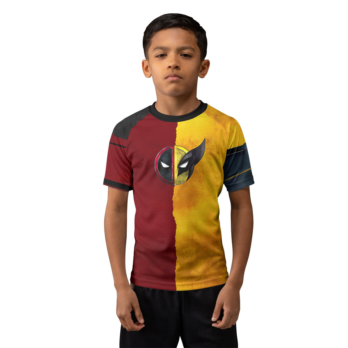 Deadpool And Wolverine Best Friend Choke Kids Rash Guard