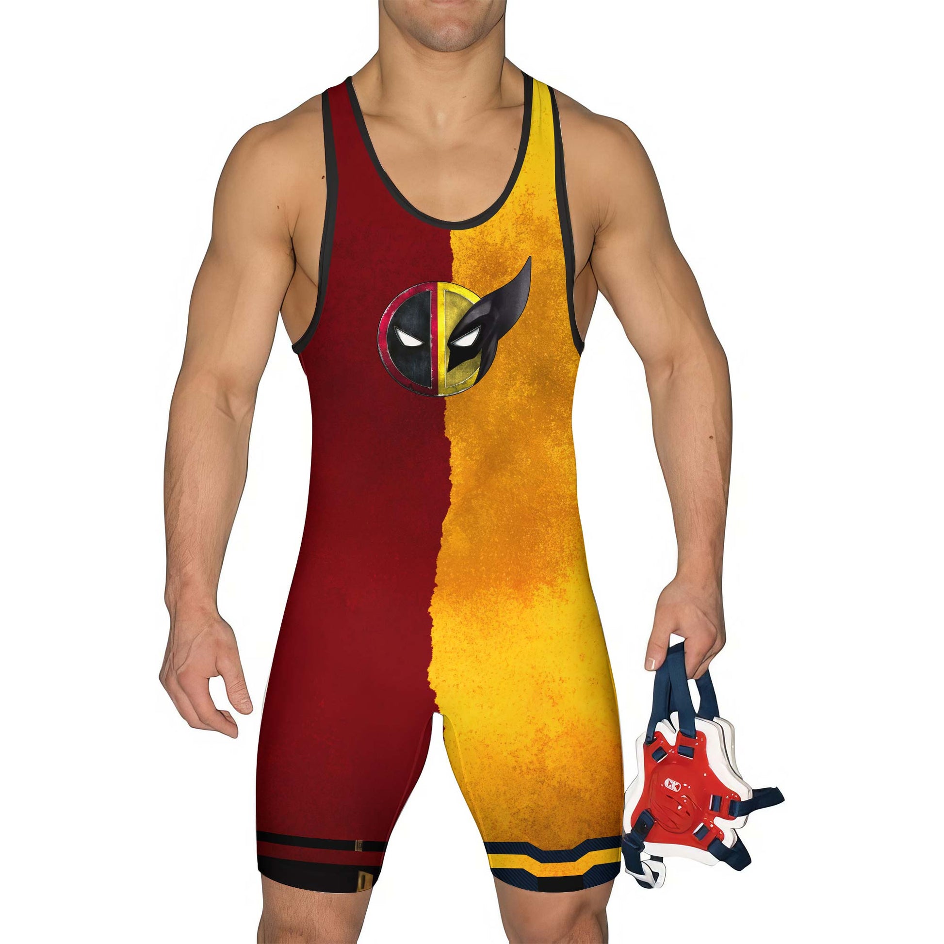 Deadpool And Wolverine Best Friend Choke Wrestling Singlets