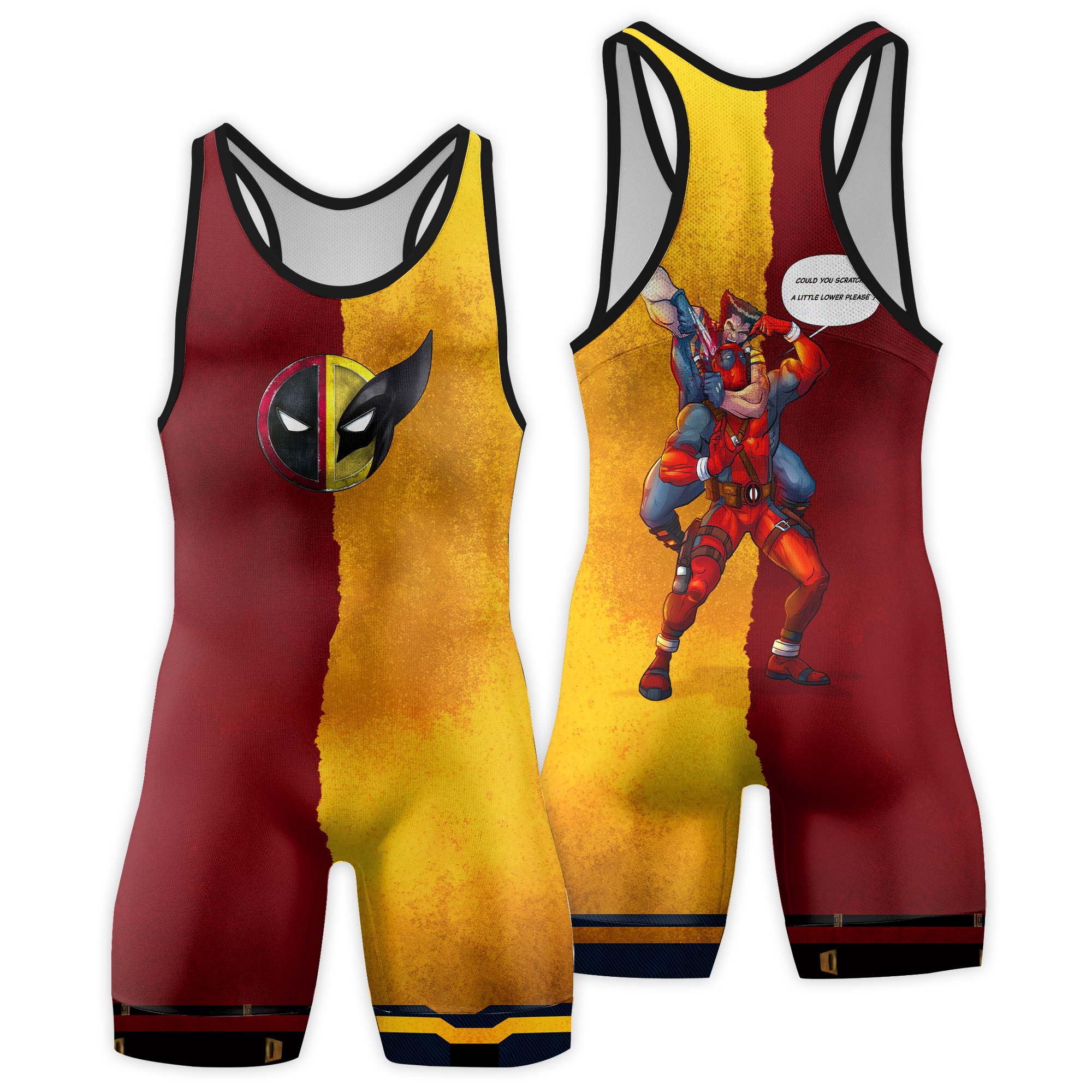 Deadpool And Wolverine Best Friend Choke Wrestling Singlets