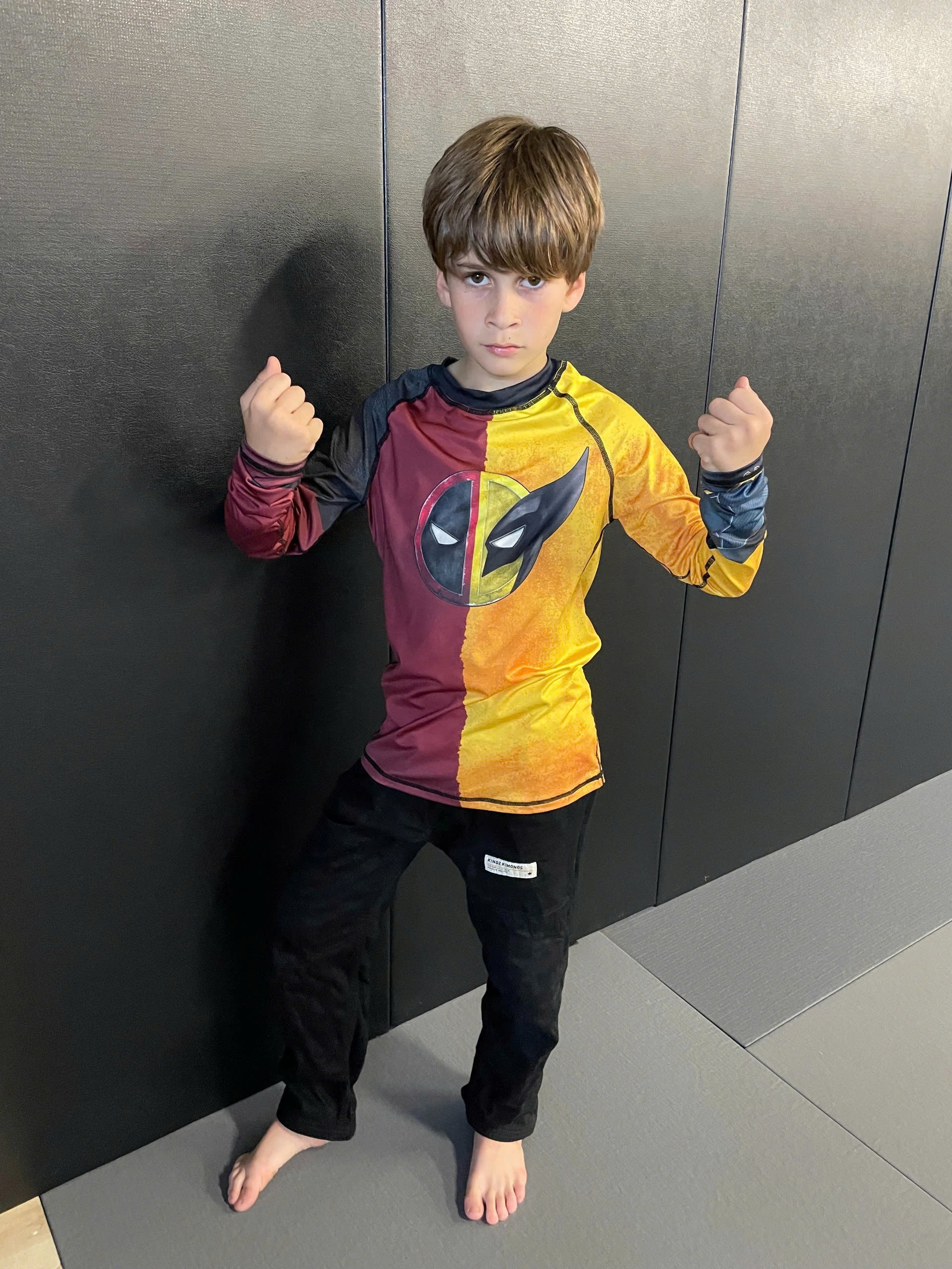 Deadpool And Wolverine Best Friend Dual Kids Rash Guard