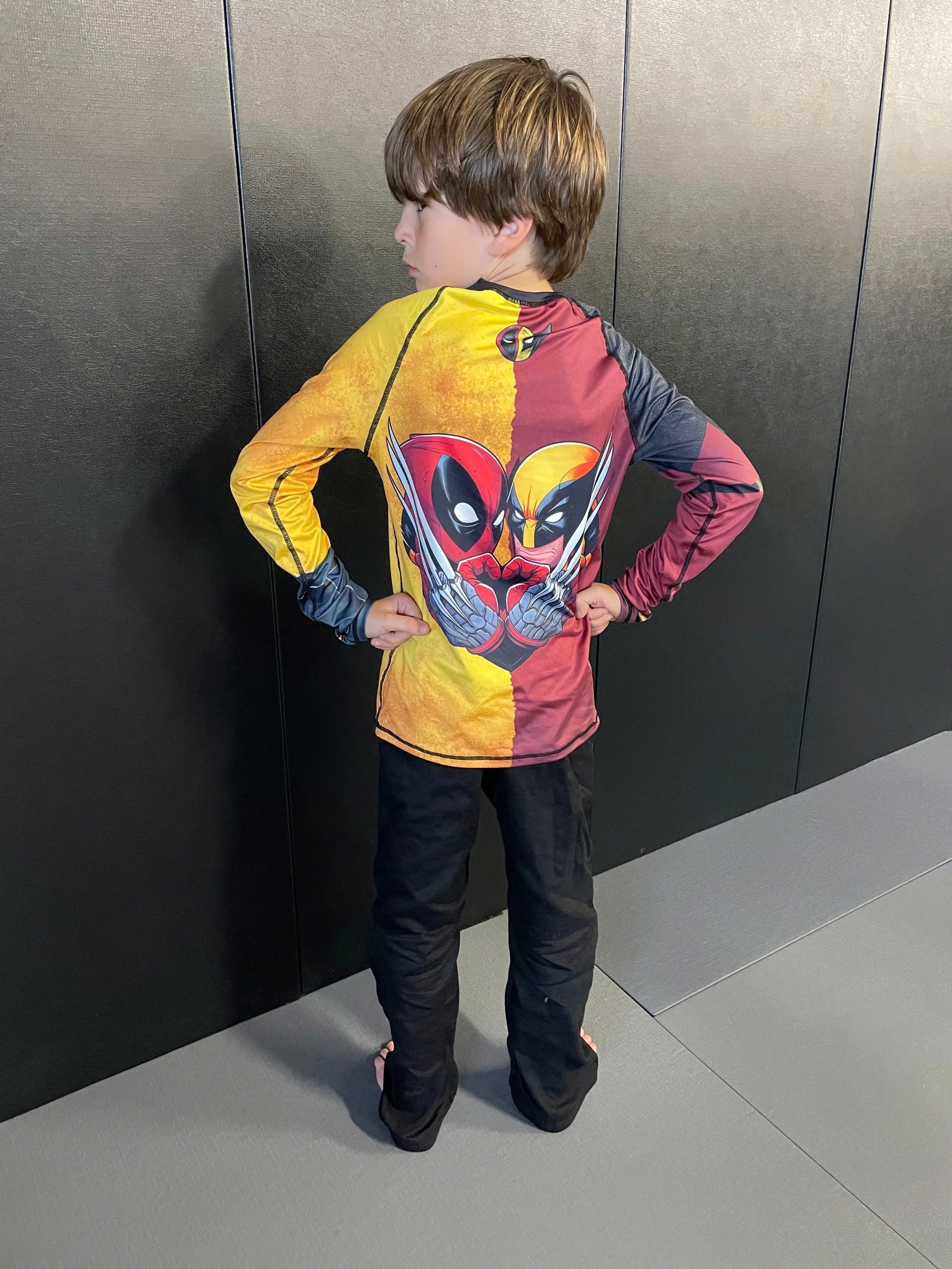 Deadpool And Wolverine Best Friend Dual Kids Rash Guard