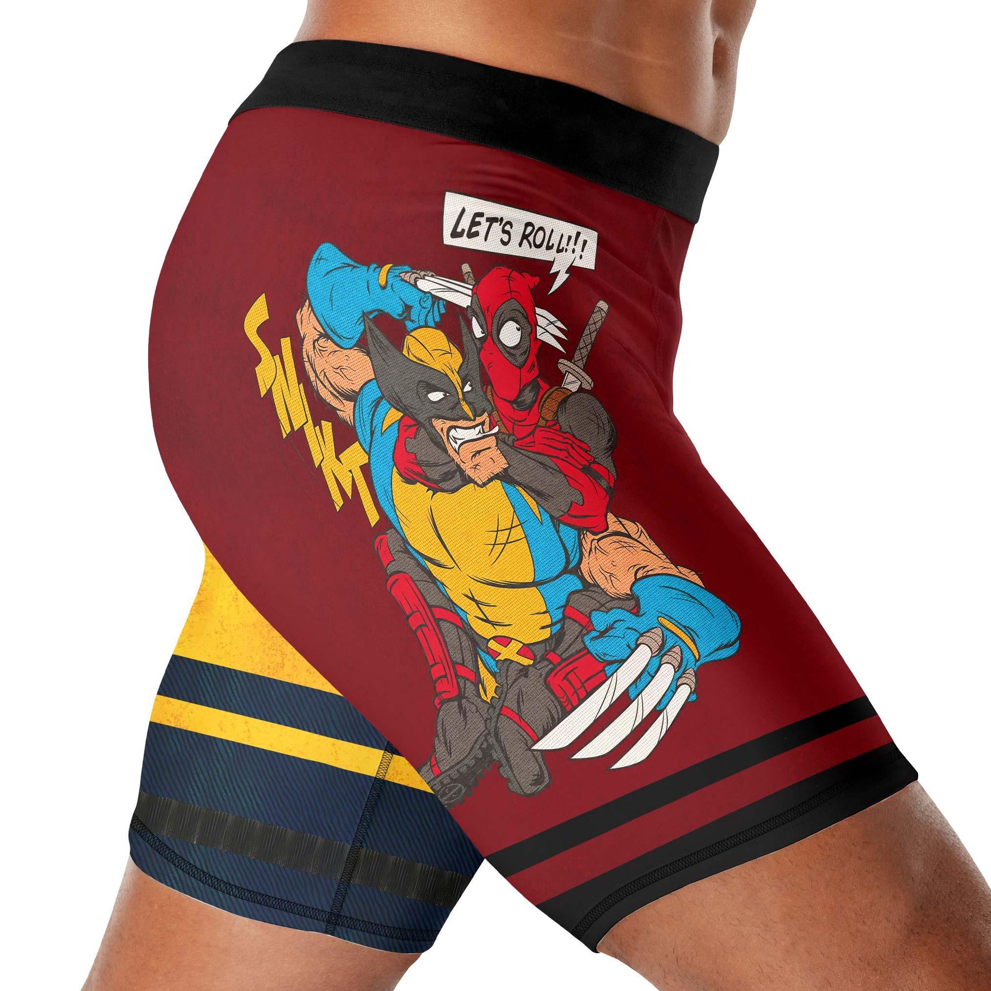 Deadpool And Wolverine Let Roll Together Compression Shorts
