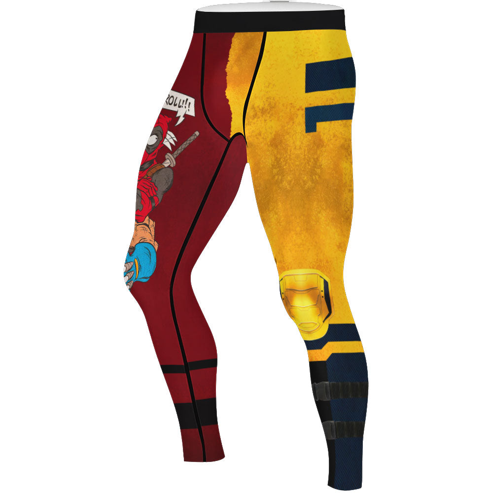 Deadpool And Wolverine Let Roll Together Men's Compression Leggings