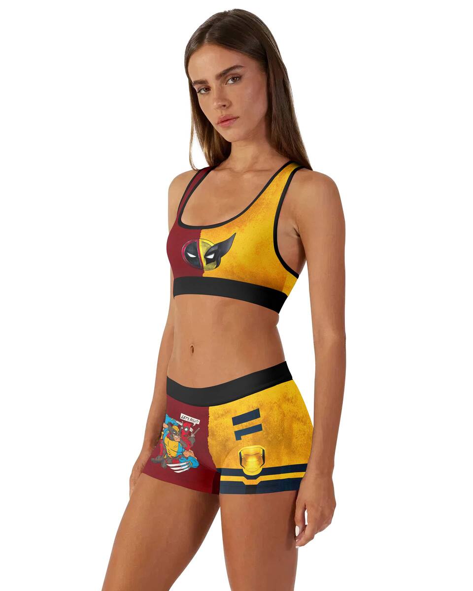 Deadpool And Wolverine Let Roll Together Women's Workout Set