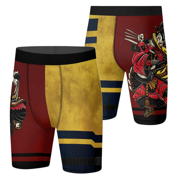 Deadpool And Wolverine Samurai Compression Shorts