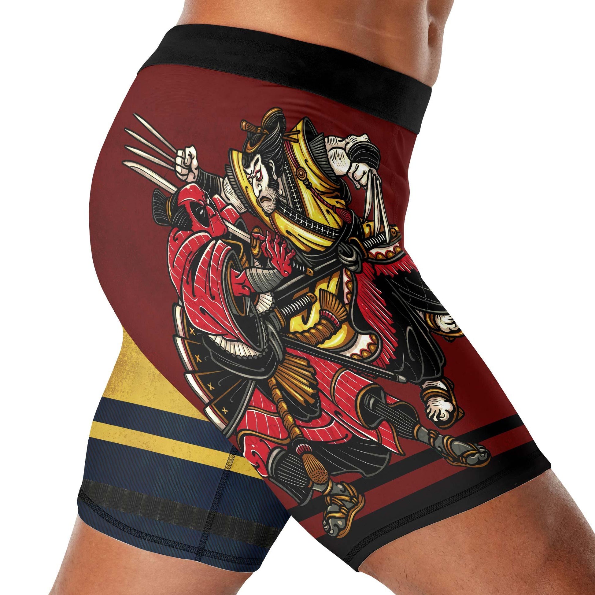 Deadpool And Wolverine Samurai Compression Shorts