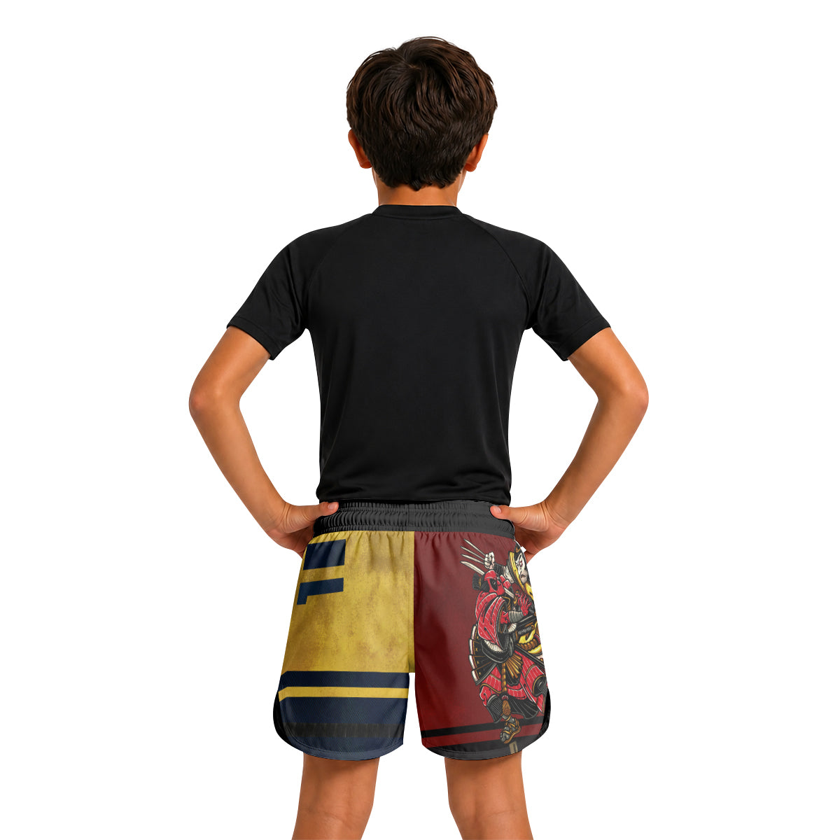 Deadpool And Wolverine Samurai Kids Grappling Shorts