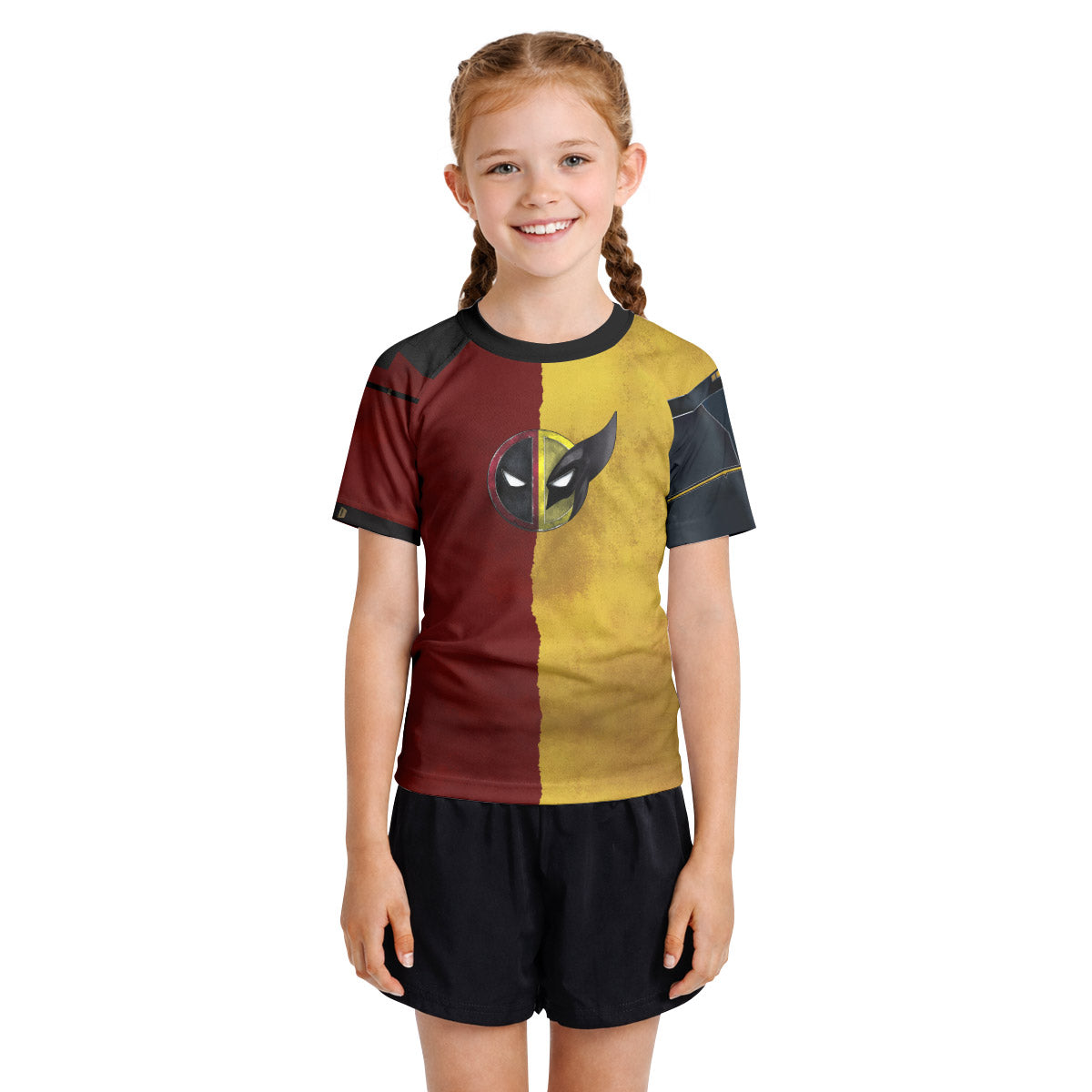 Deadpool And Wolverine Samurai Kids Rash Guard