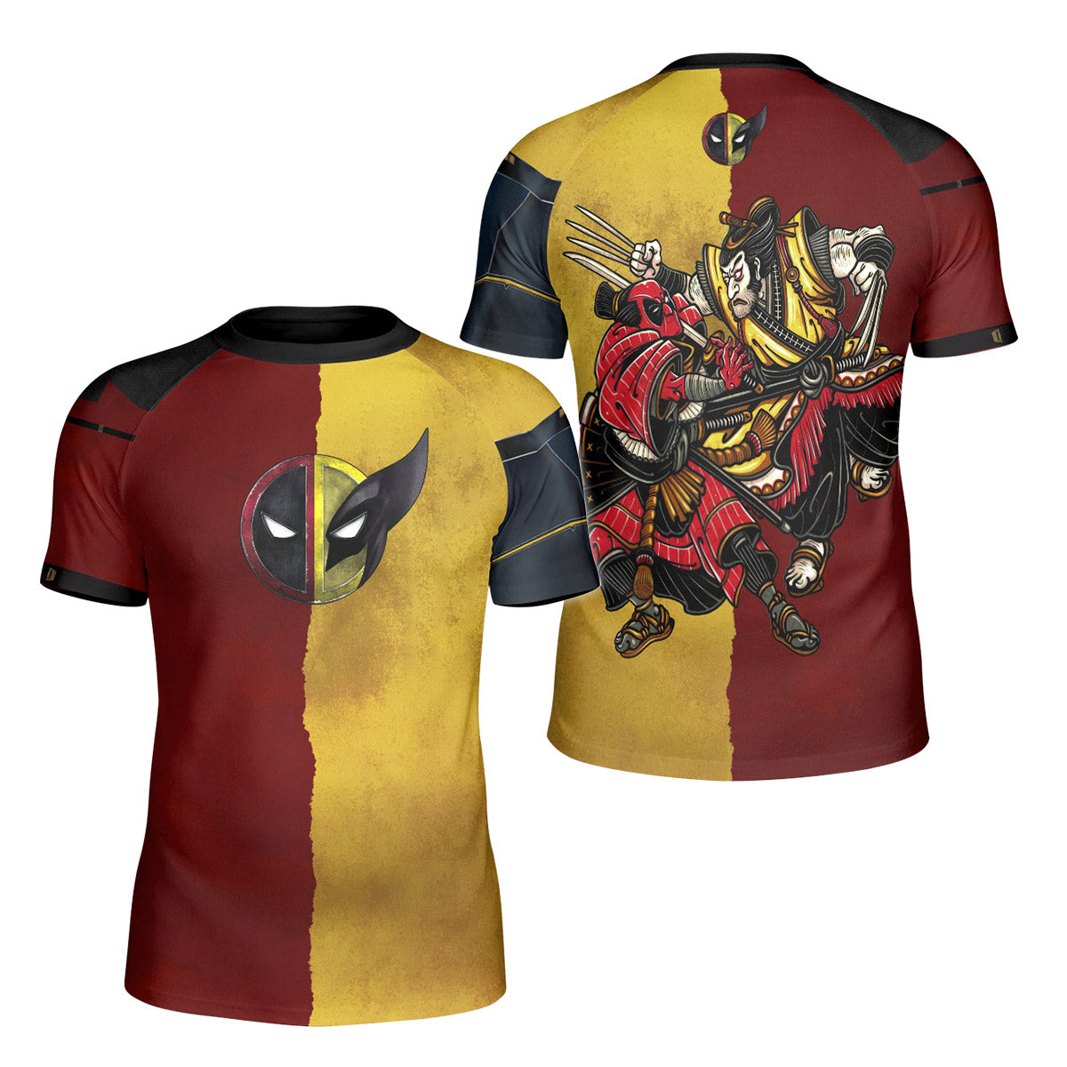 Deadpool And Wolverine Samurai Kids Rash Guard