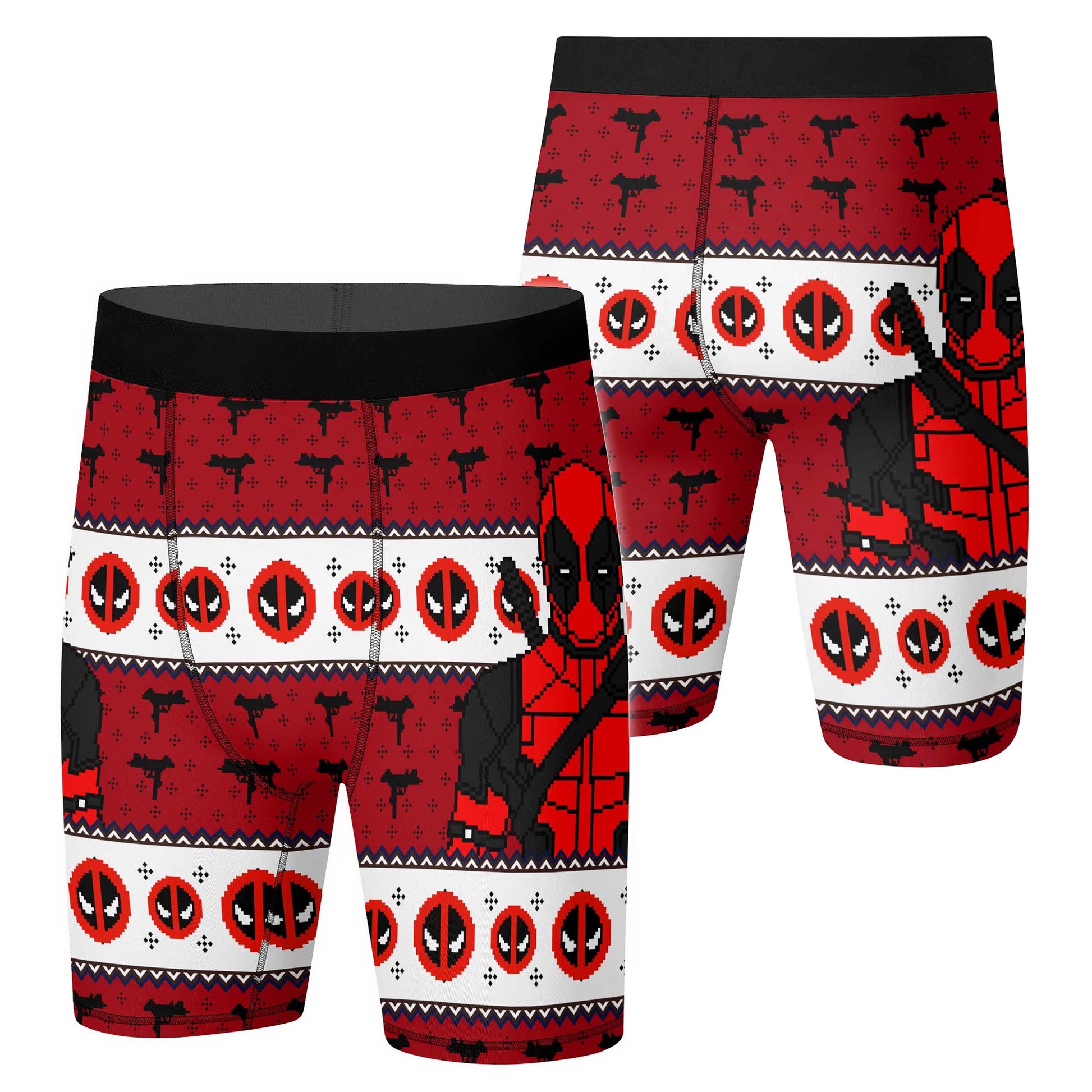 Deadpool Holiday Pixel Strike Compression Shorts
