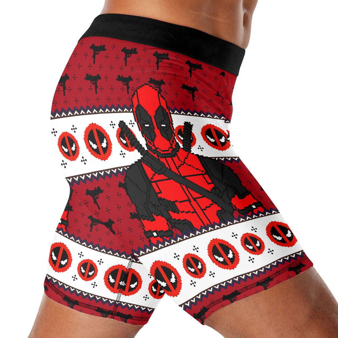 Deadpool Holiday Pixel Strike Compression Shorts
