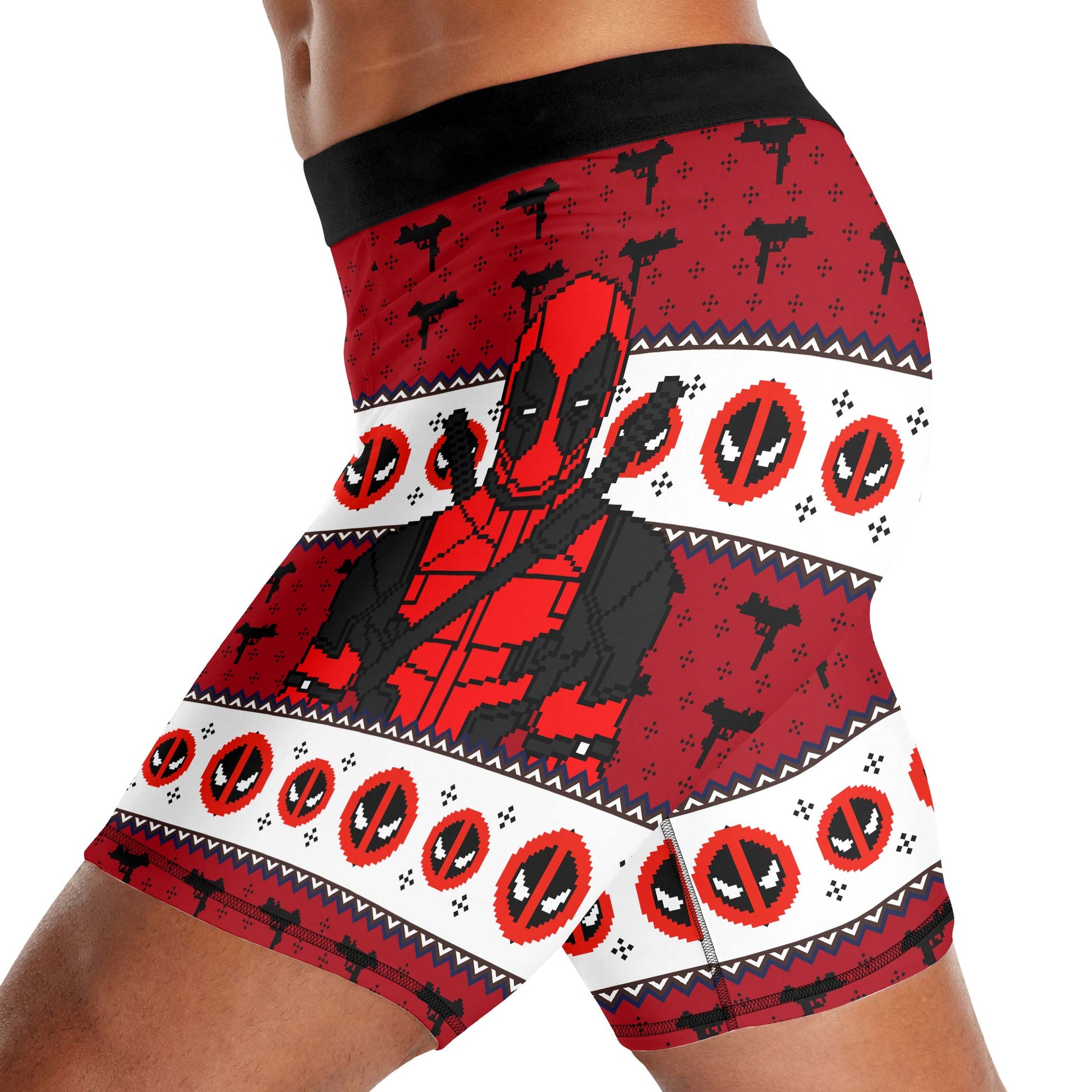 Deadpool Holiday Pixel Strike Compression Shorts