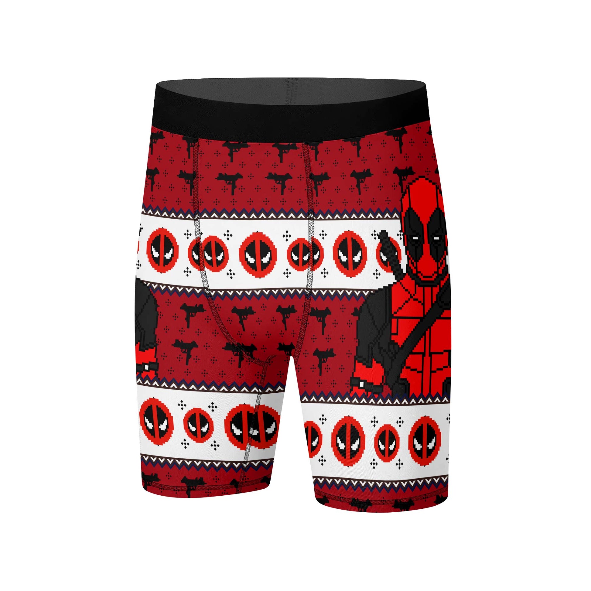 Deadpool Holiday Pixel Strike Compression Shorts