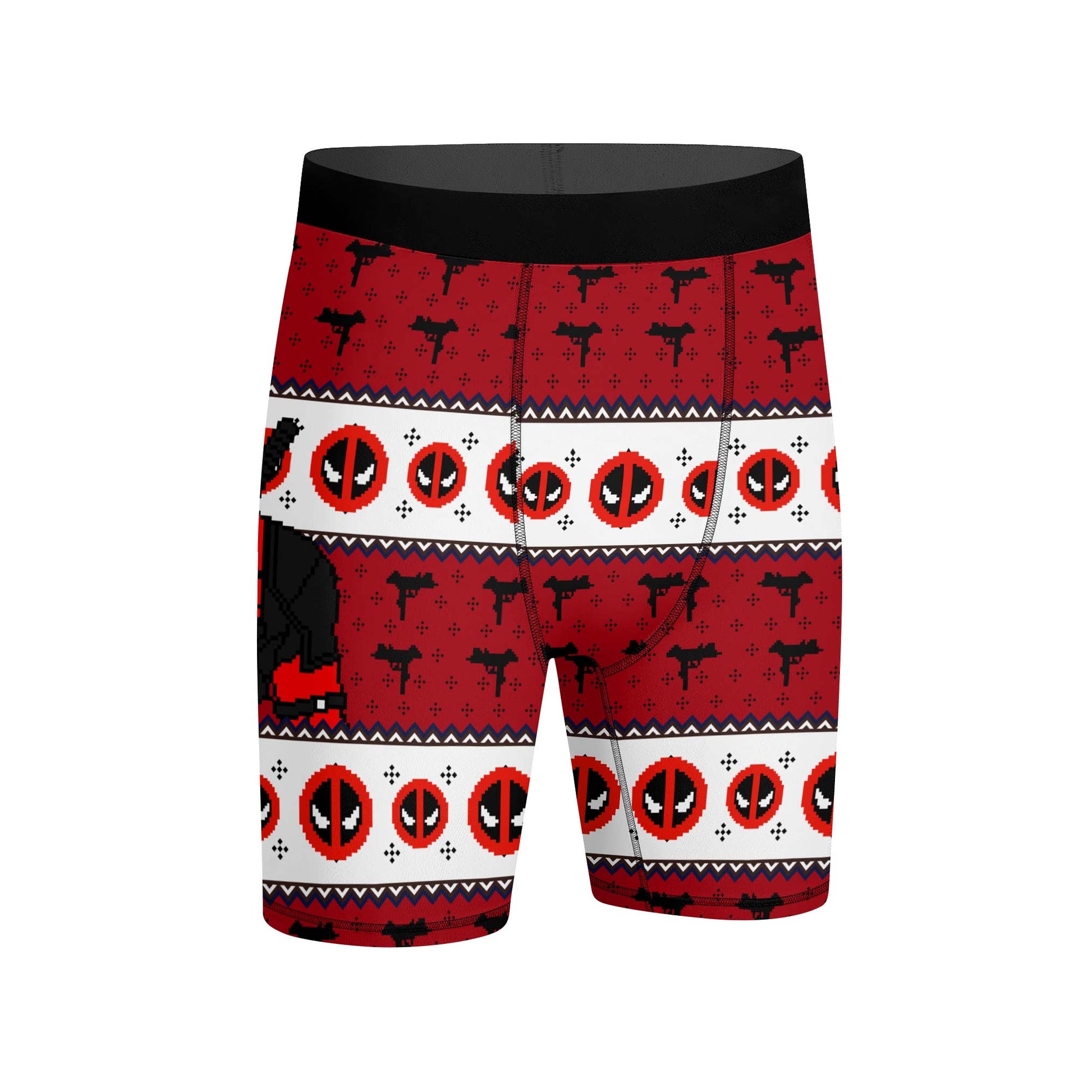 Deadpool Holiday Pixel Strike Compression Shorts