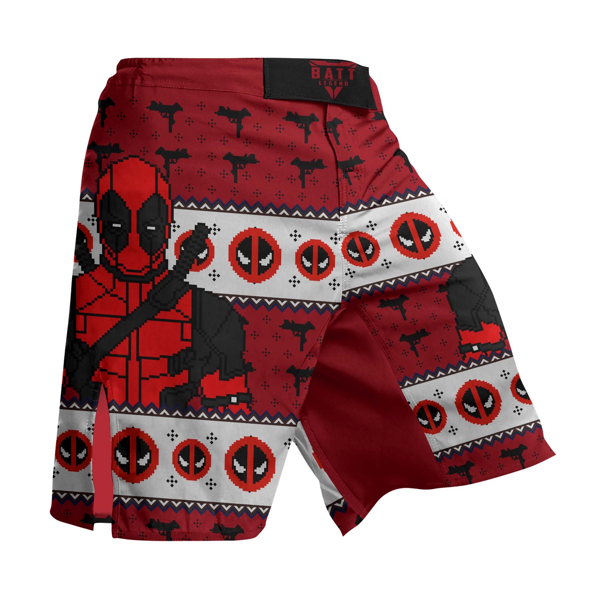 Deadpool Holiday Pixel Strike Fight Shorts