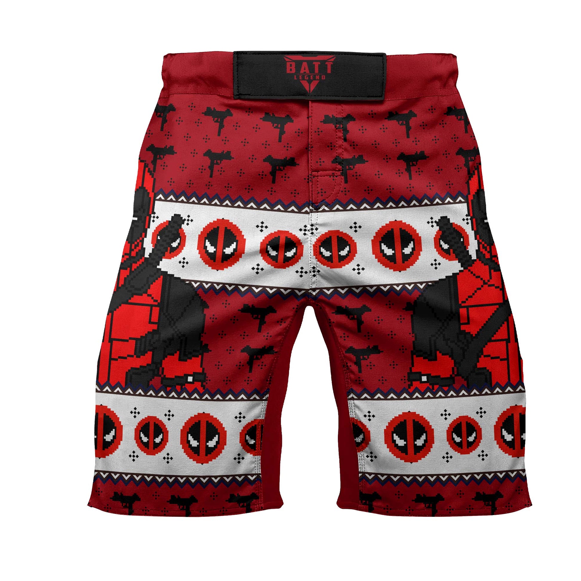 Deadpool Holiday Pixel Strike Fight Shorts