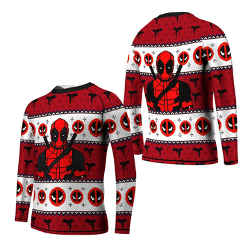 Deadpool Holiday Pixel Strike Kids Rash Guard