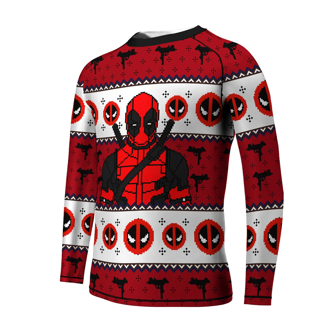 Deadpool Holiday Pixel Strike Kids Rash Guard