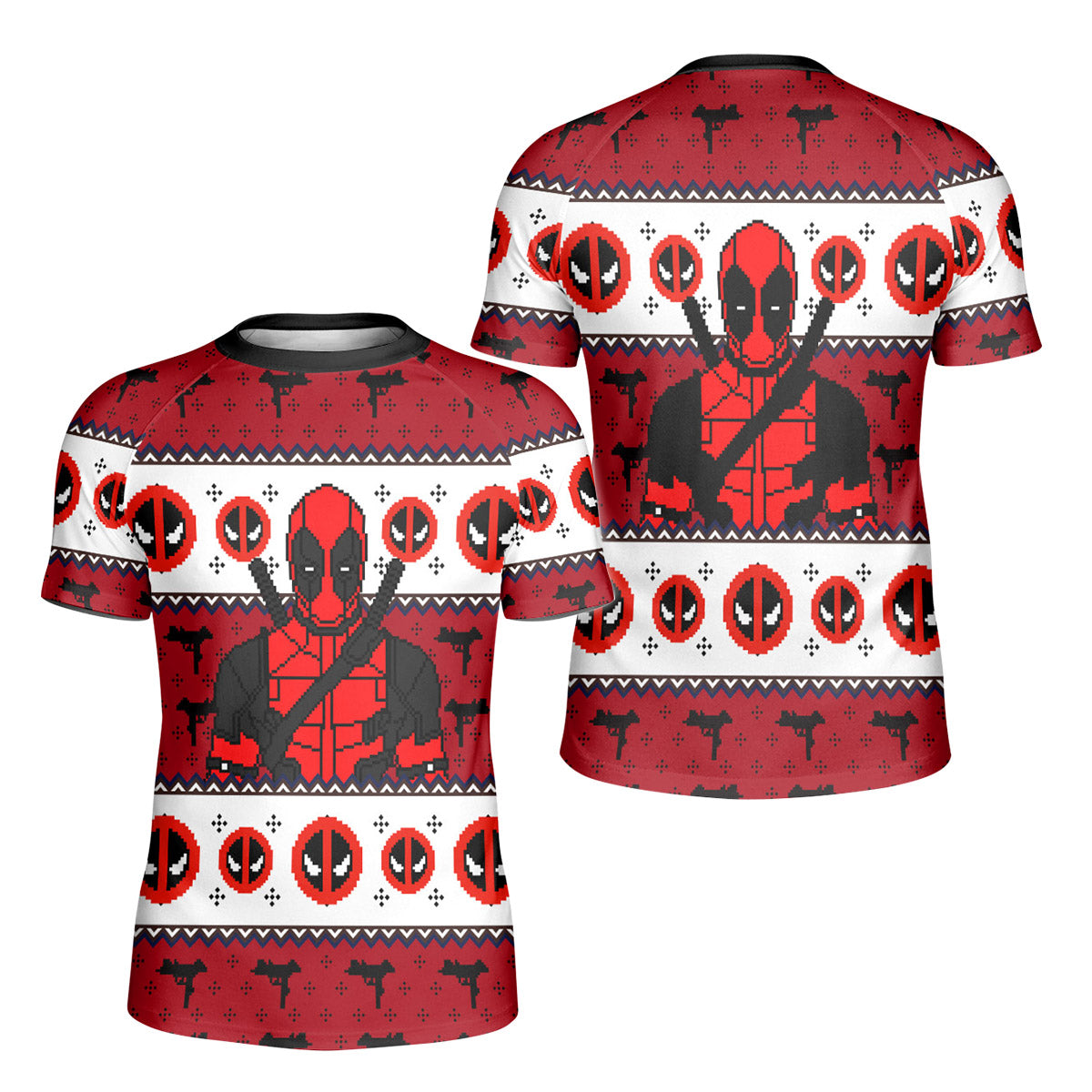 Deadpool Holiday Pixel Strike Kids Rash Guard