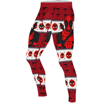 Deadpool Holiday Pixel Strike Men's Compression Leggings