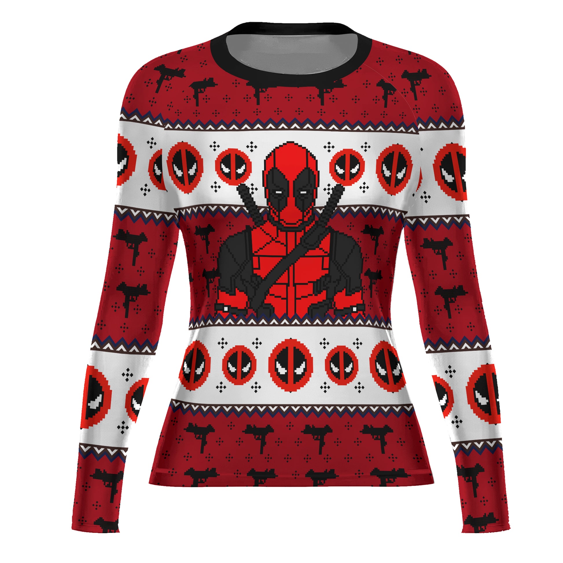 Deadpool Holiday Pixel Strike Rash Guard