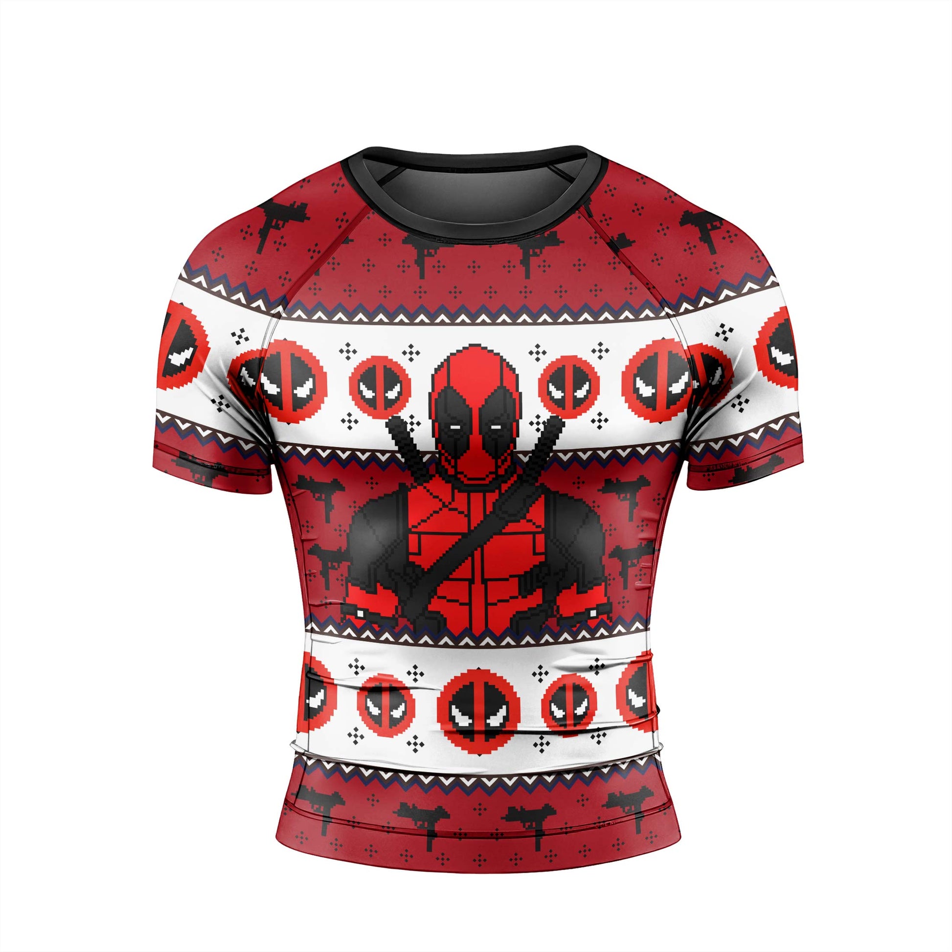 Deadpool Holiday Pixel Strike Rash Guard