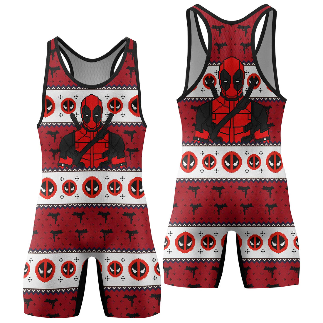 Deadpool Holiday Pixel Strike Wrestling Singlet