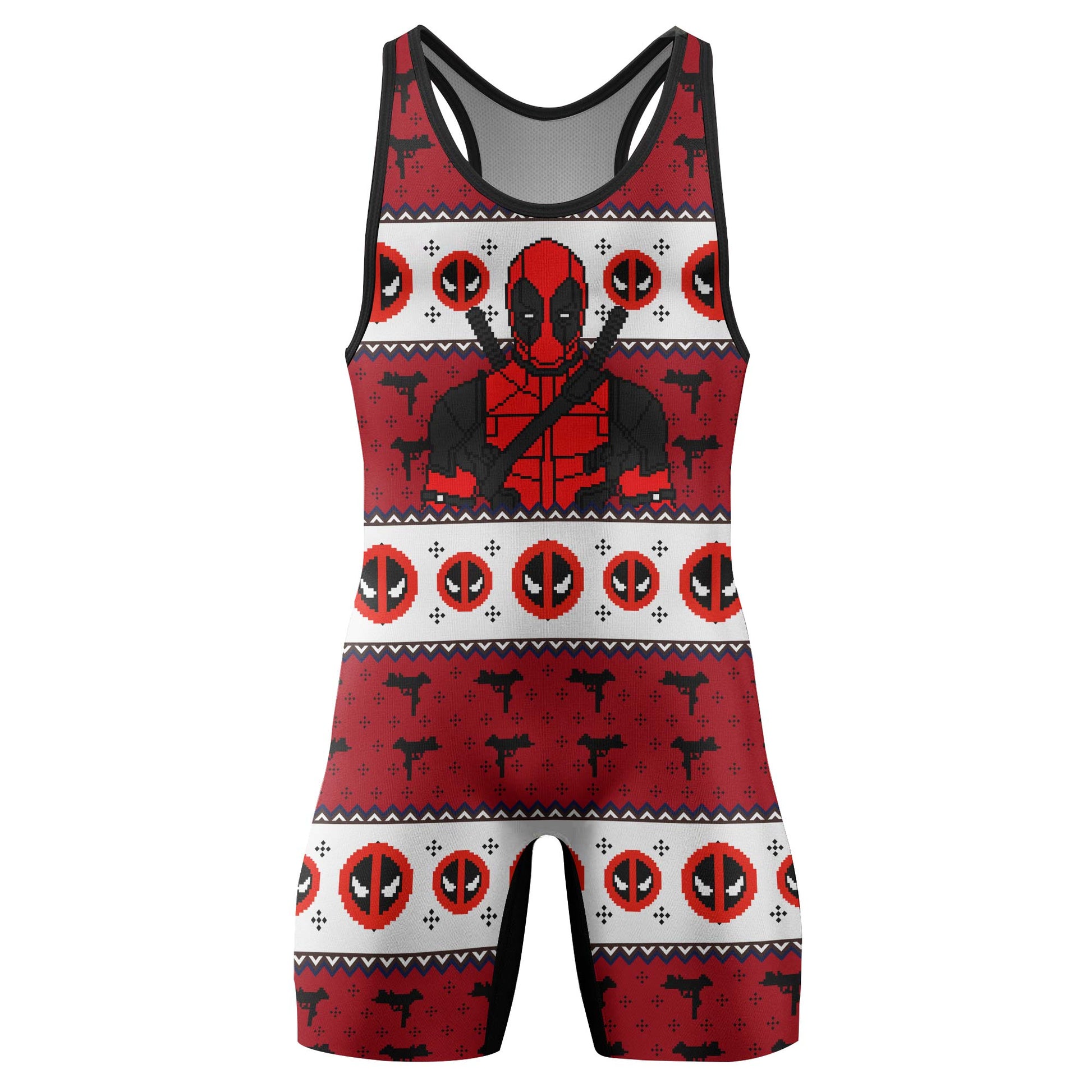 Deadpool Holiday Pixel Strike Wrestling Singlet