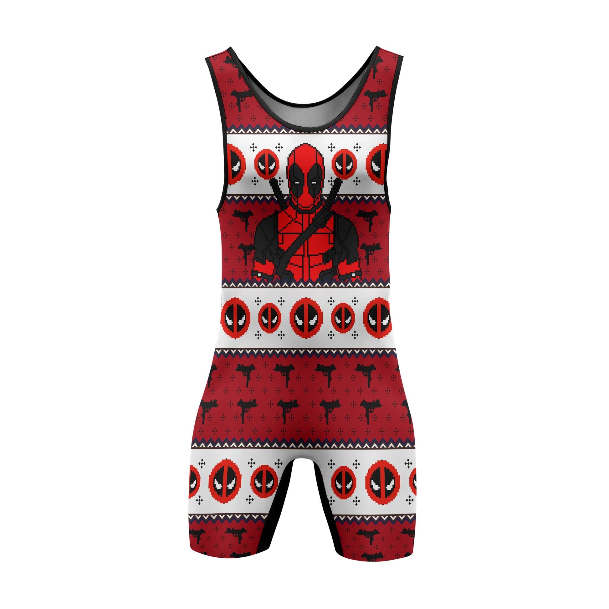 Deadpool Holiday Pixel Strike Wrestling Singlet