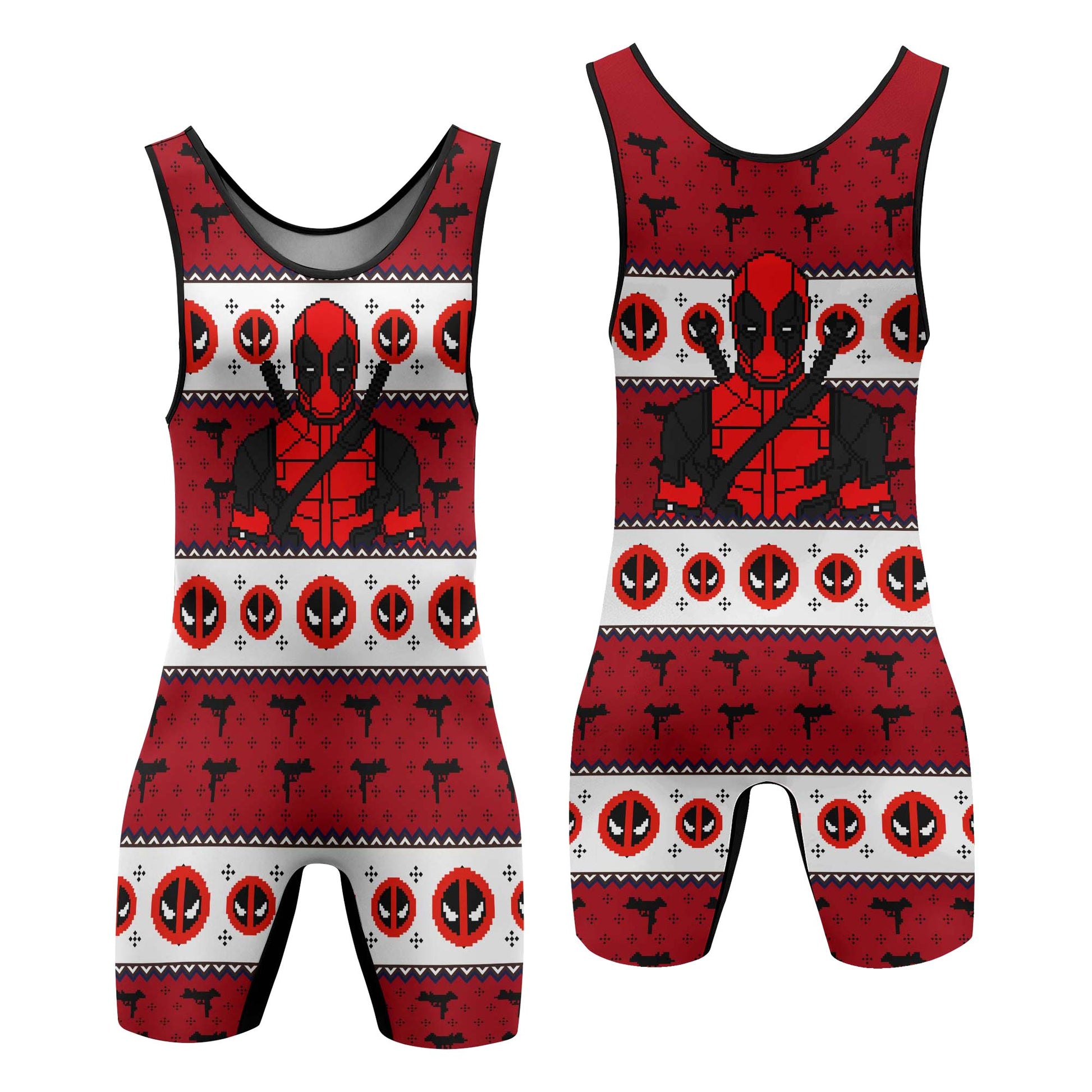 Deadpool Holiday Pixel Strike Wrestling Singlet