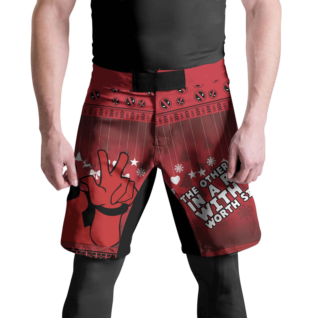 Deadpool Merry Christmas Fight Shorts