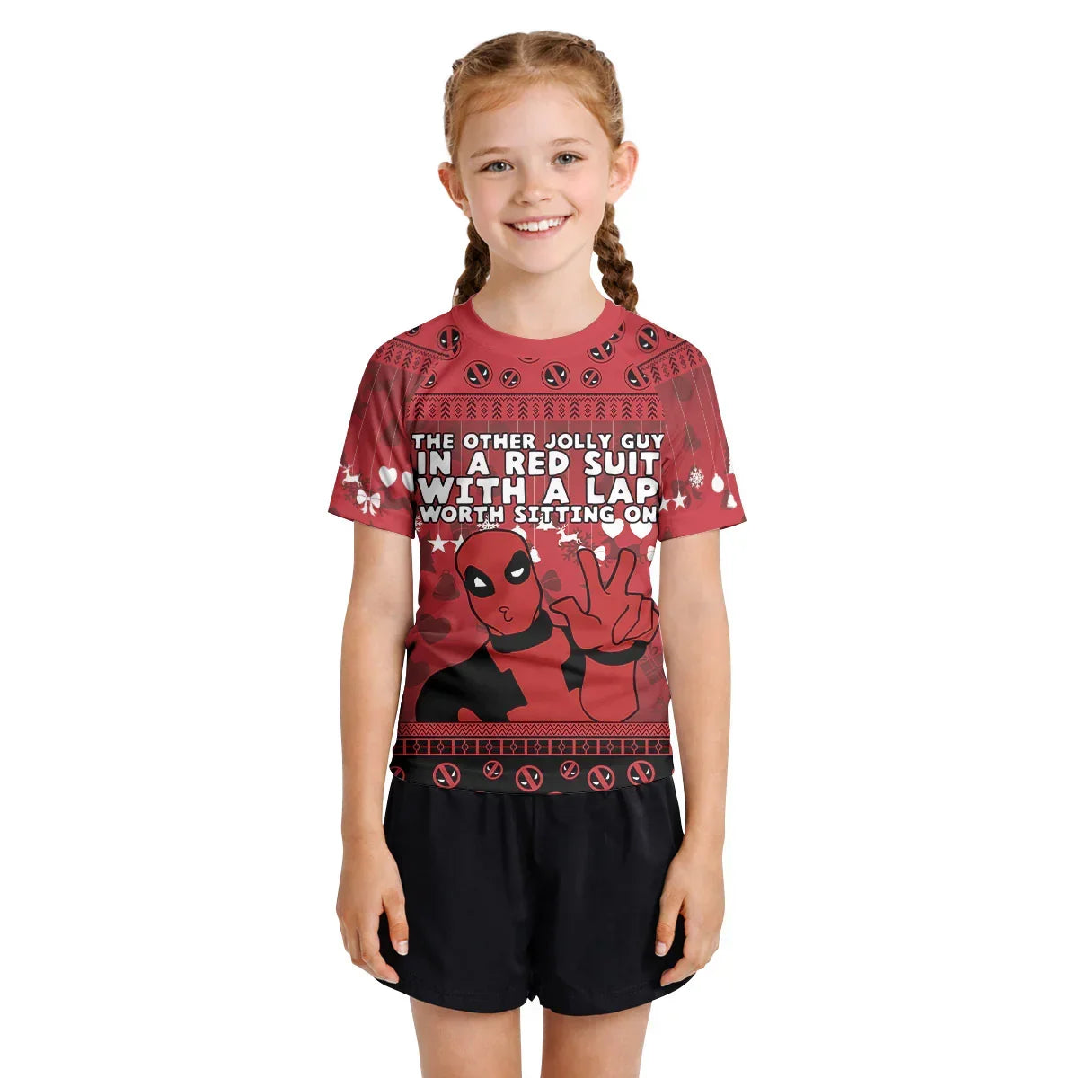 Deadpool Merry Christmas Kids Rash Guard