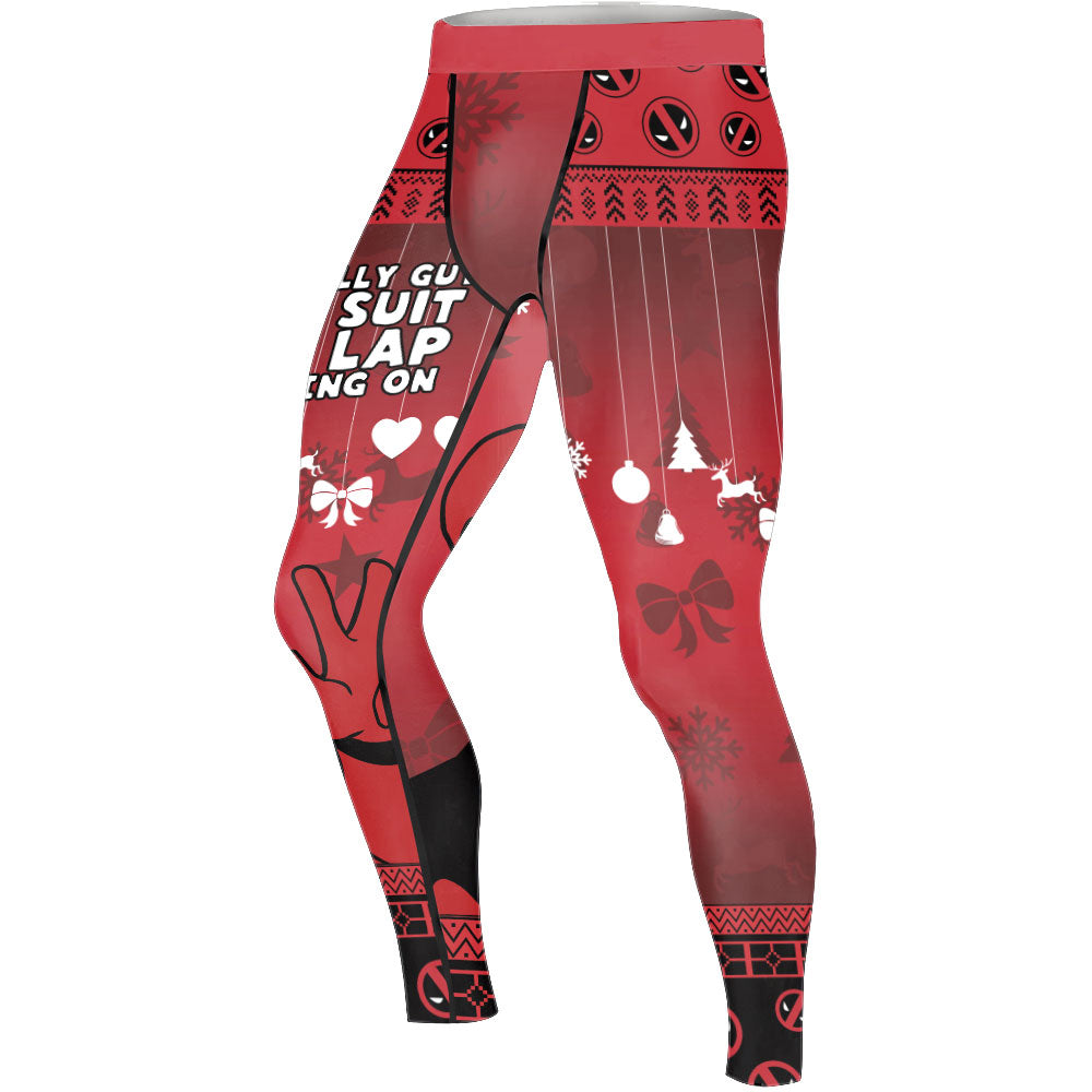 Deadpool Merry Christmas Men's Compression Leggings