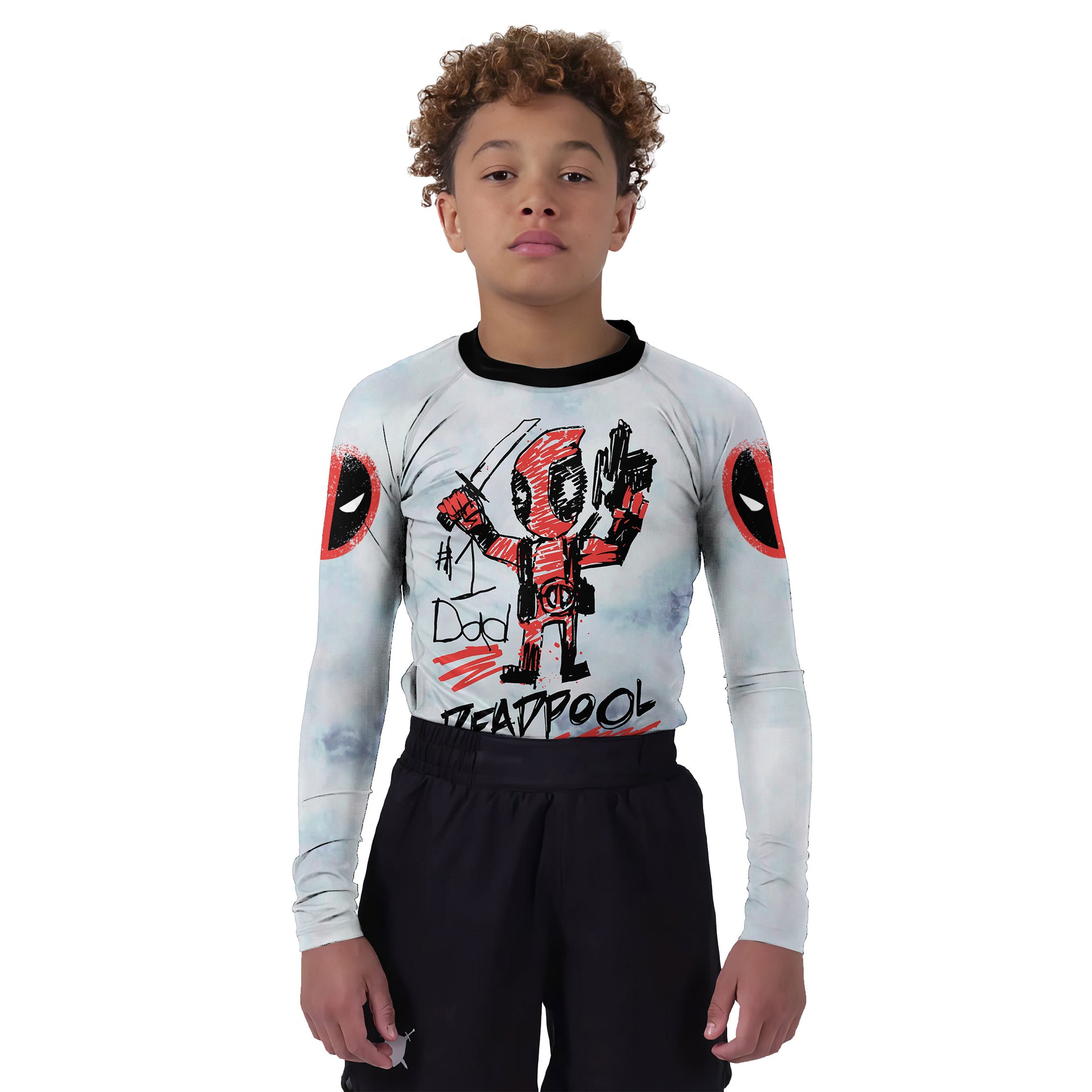 Deadpool Number 1 Dad Kids Rash Guard
