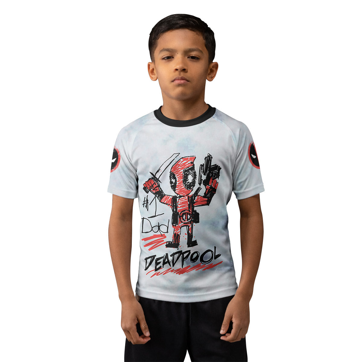Deadpool Number 1 Dad Kids Rash Guard